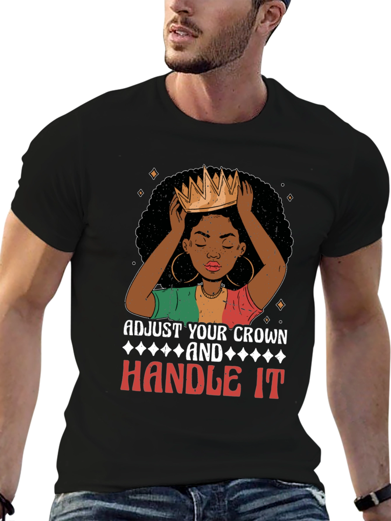 Adjust Your Crown Graphic Tee - Black