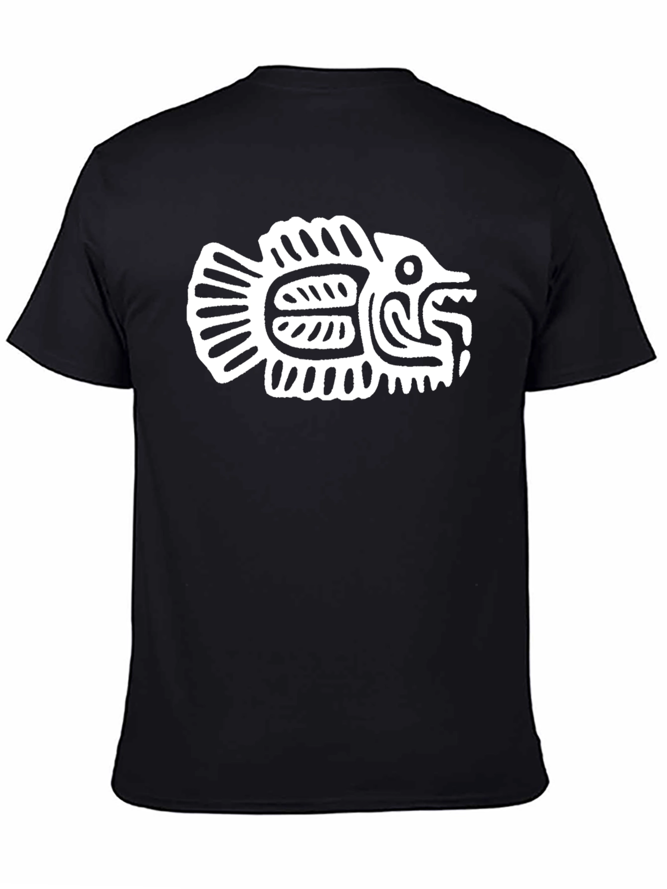 Tribal Fish Graphic Black T-Shirt