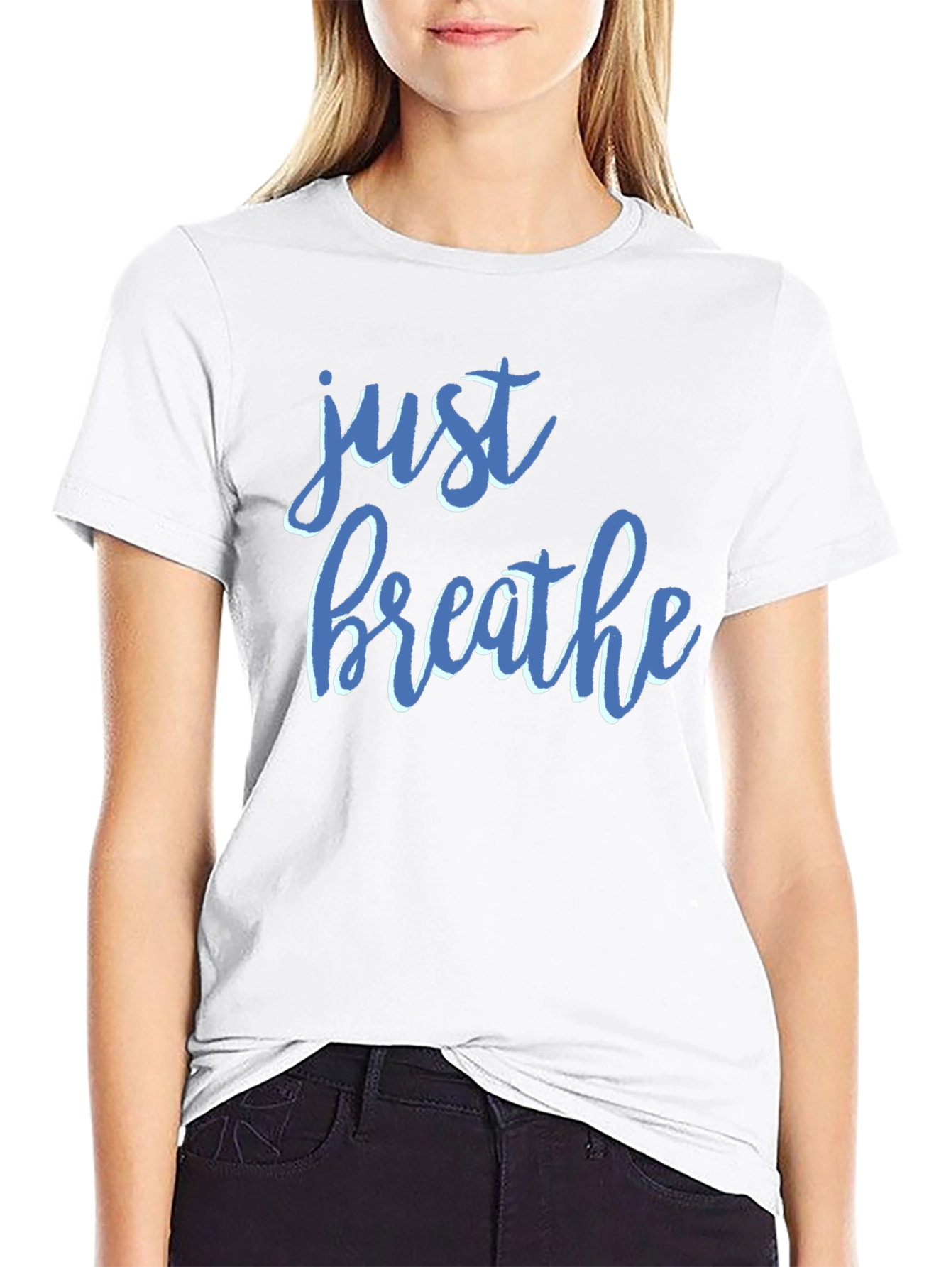 Just Breathe Black Graphic Tee