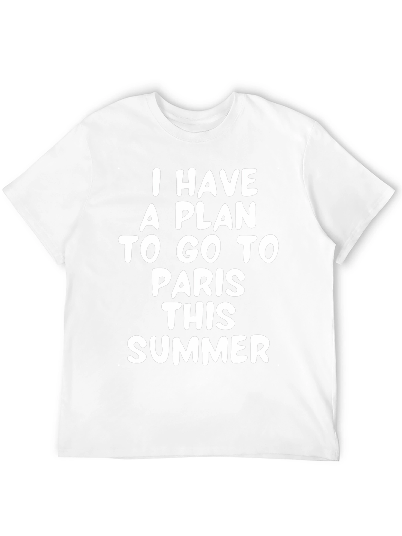 Paris Summer Plan T-Shirt - Black Crew Neck Tee