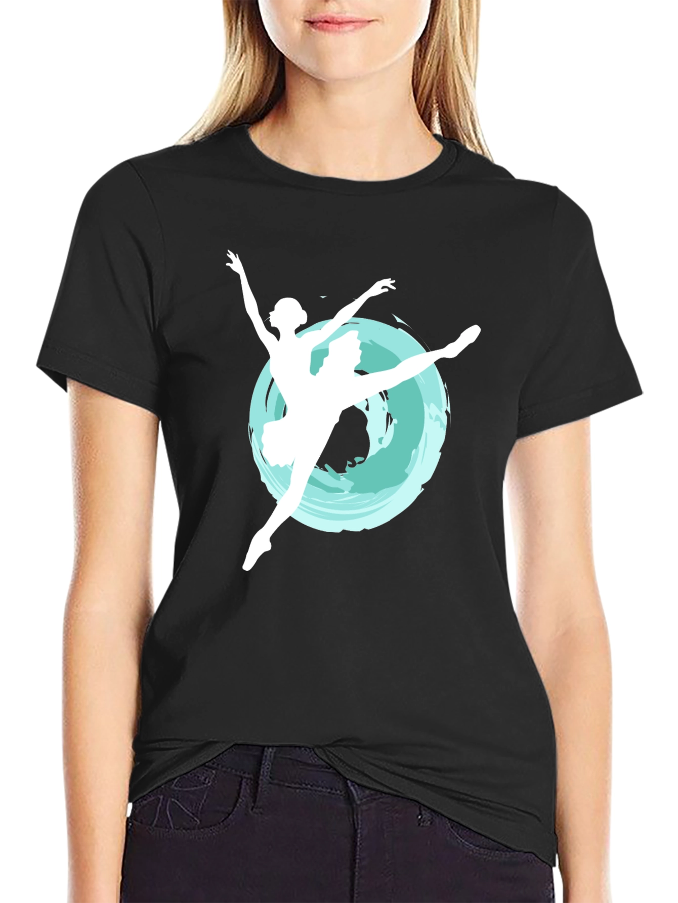 Ballerina Graphic Tee - Elegant Dance Shirt