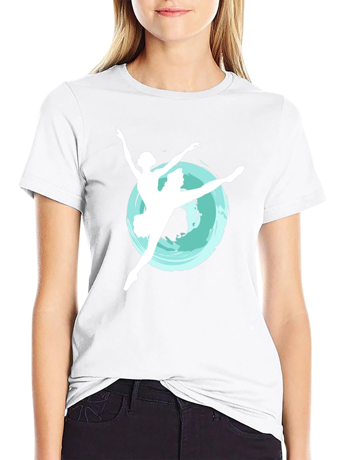 Ballerina Graphic Tee - Elegant Dance Shirt