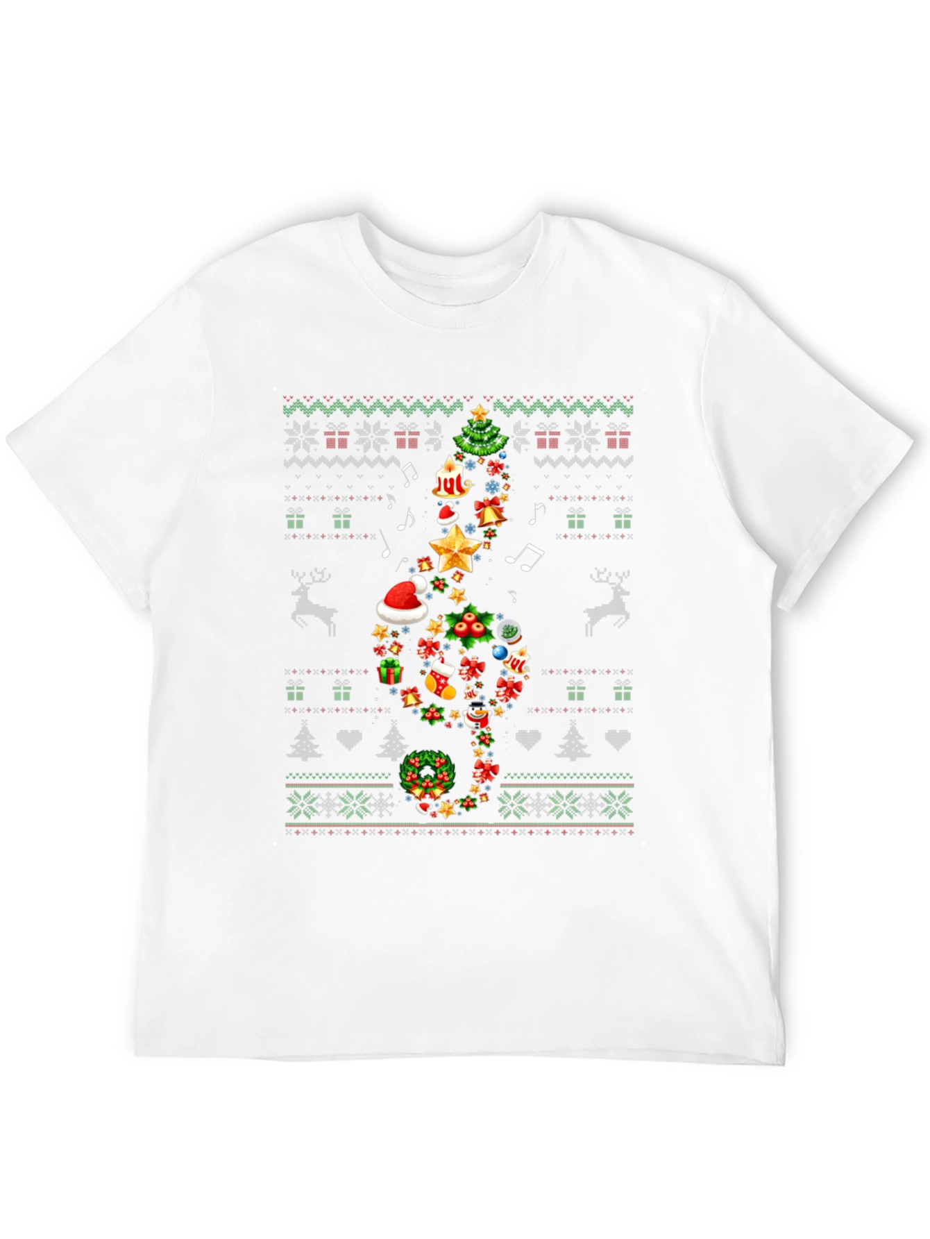 Festive Christmas Treble Clef T-Shirt