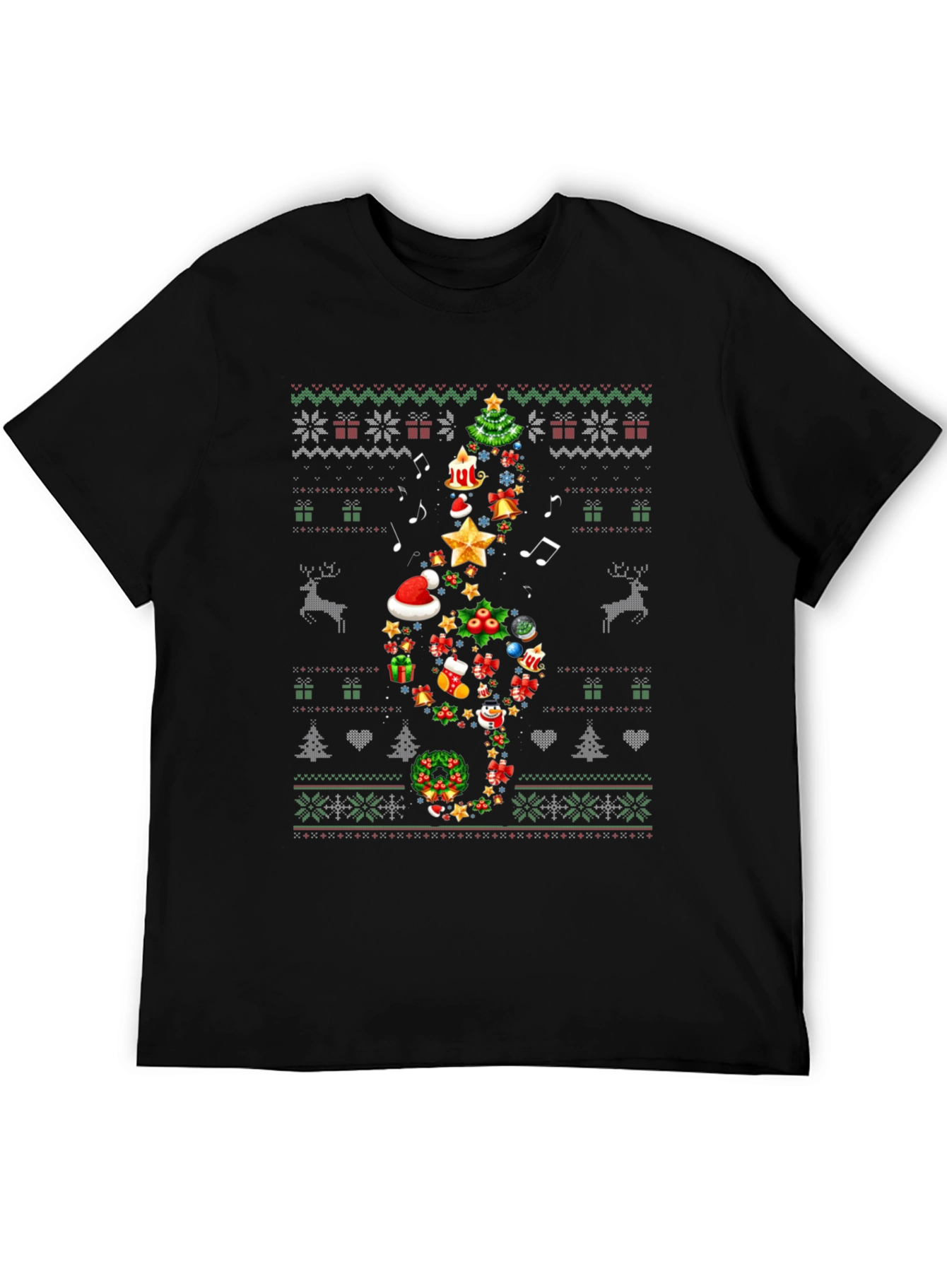 Festive Christmas Treble Clef T-Shirt