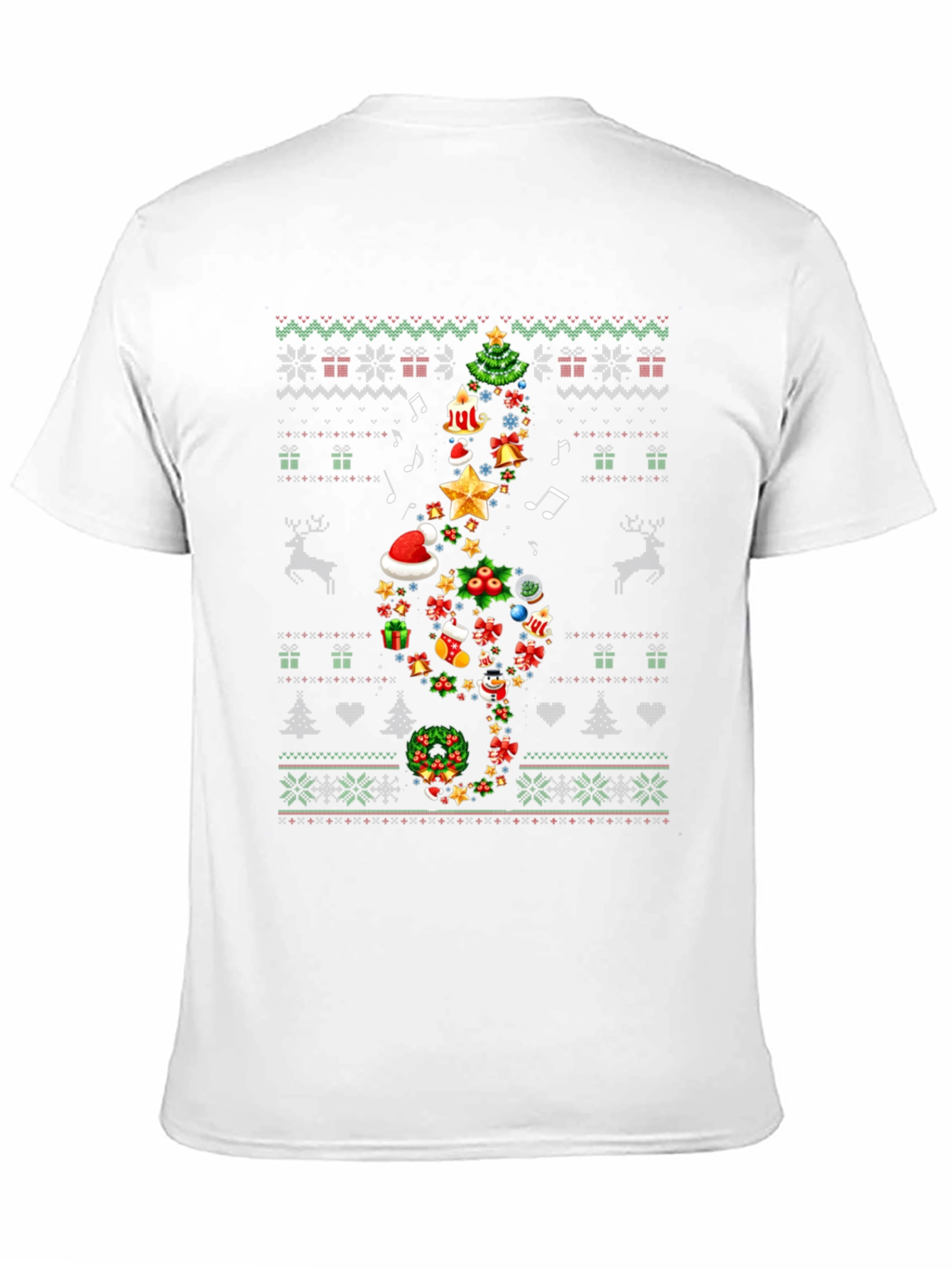 Festive Christmas Treble Clef T-Shirt