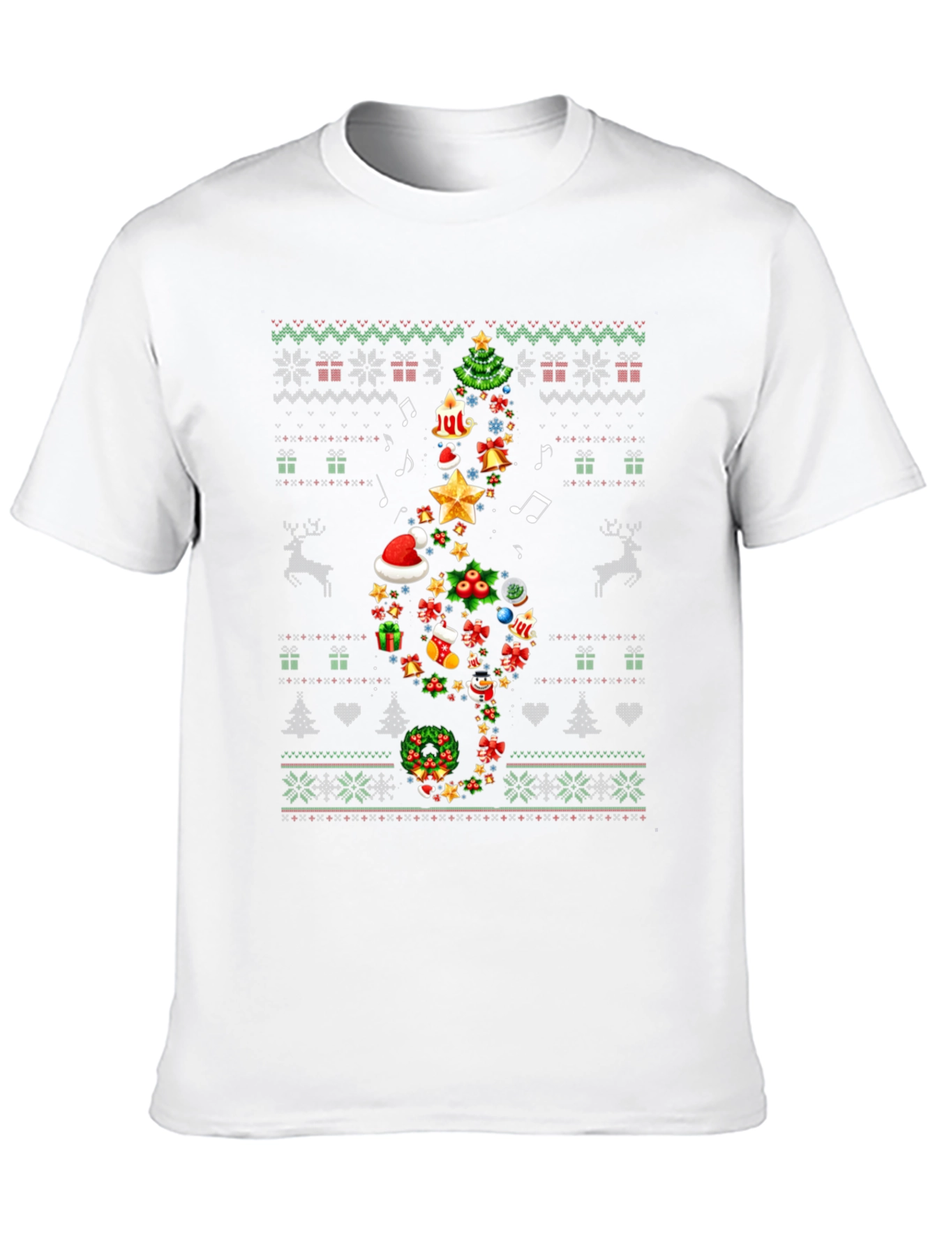 Festive Christmas Treble Clef T-Shirt