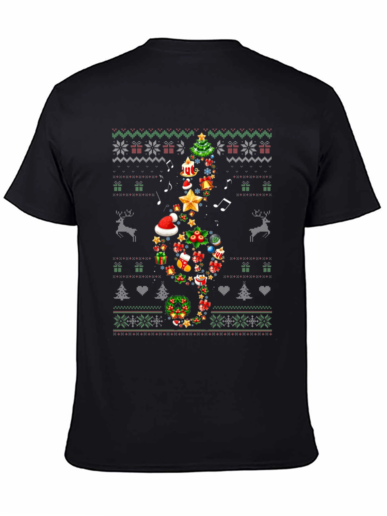 Festive Christmas Treble Clef T-Shirt