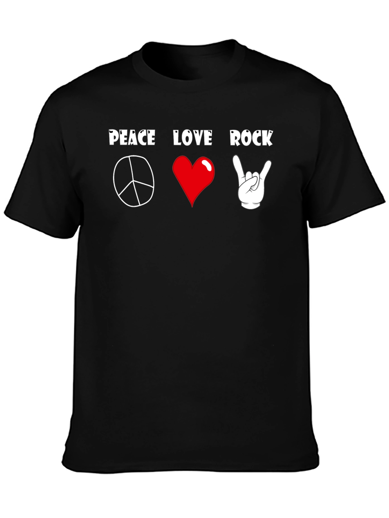 Peace Love Rock T-Shirt - Classic Graphic Tee