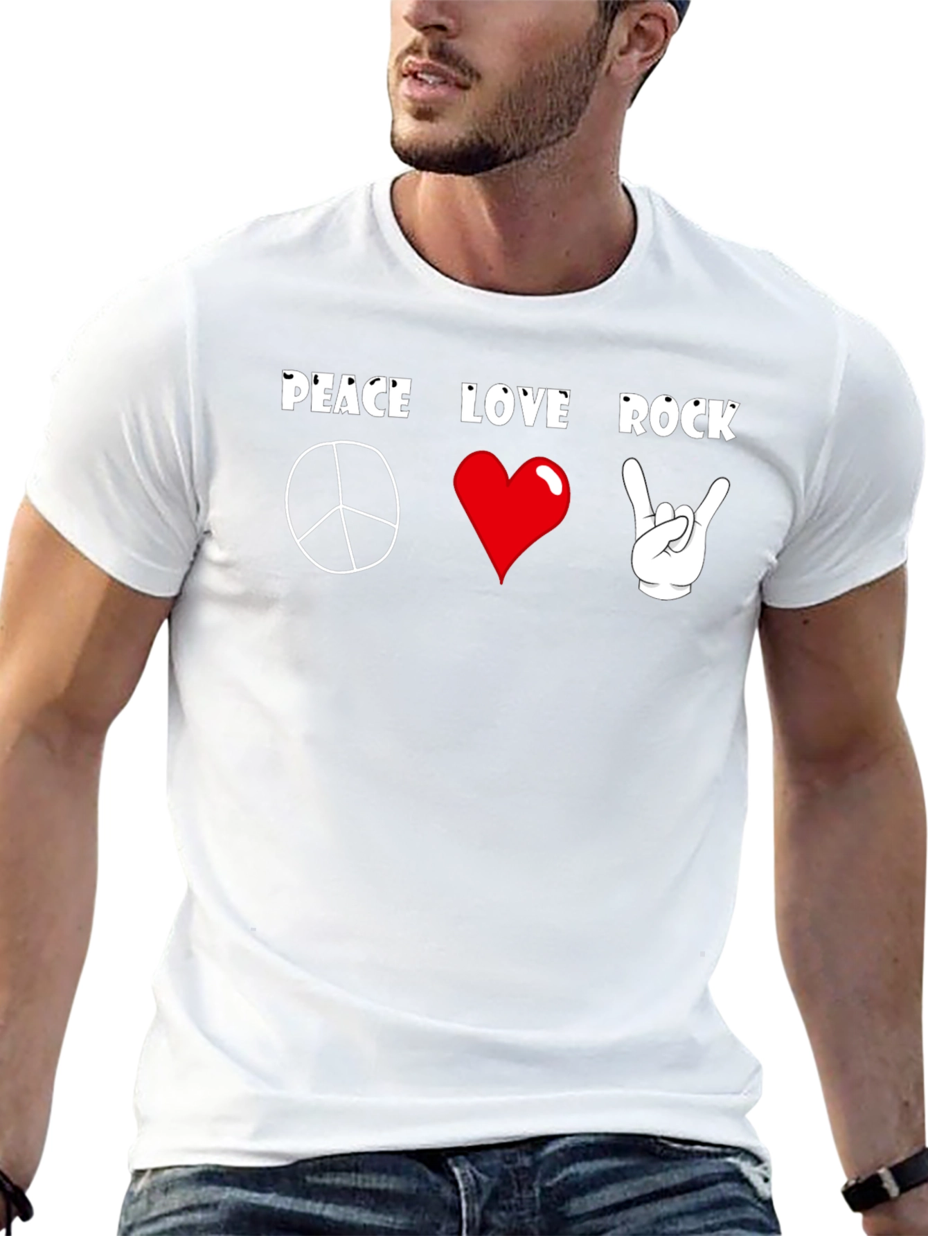 Peace Love Rock T-Shirt - Classic Graphic Tee