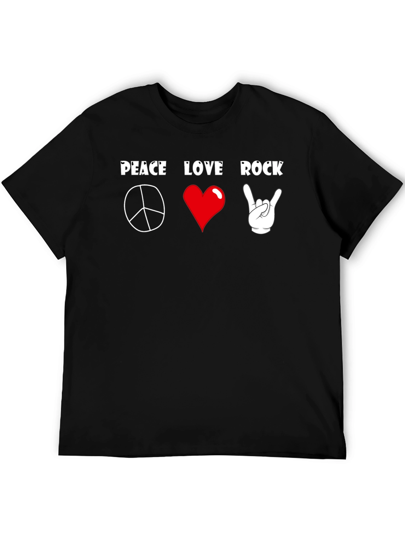 Peace Love Rock T-Shirt - Classic Graphic Tee