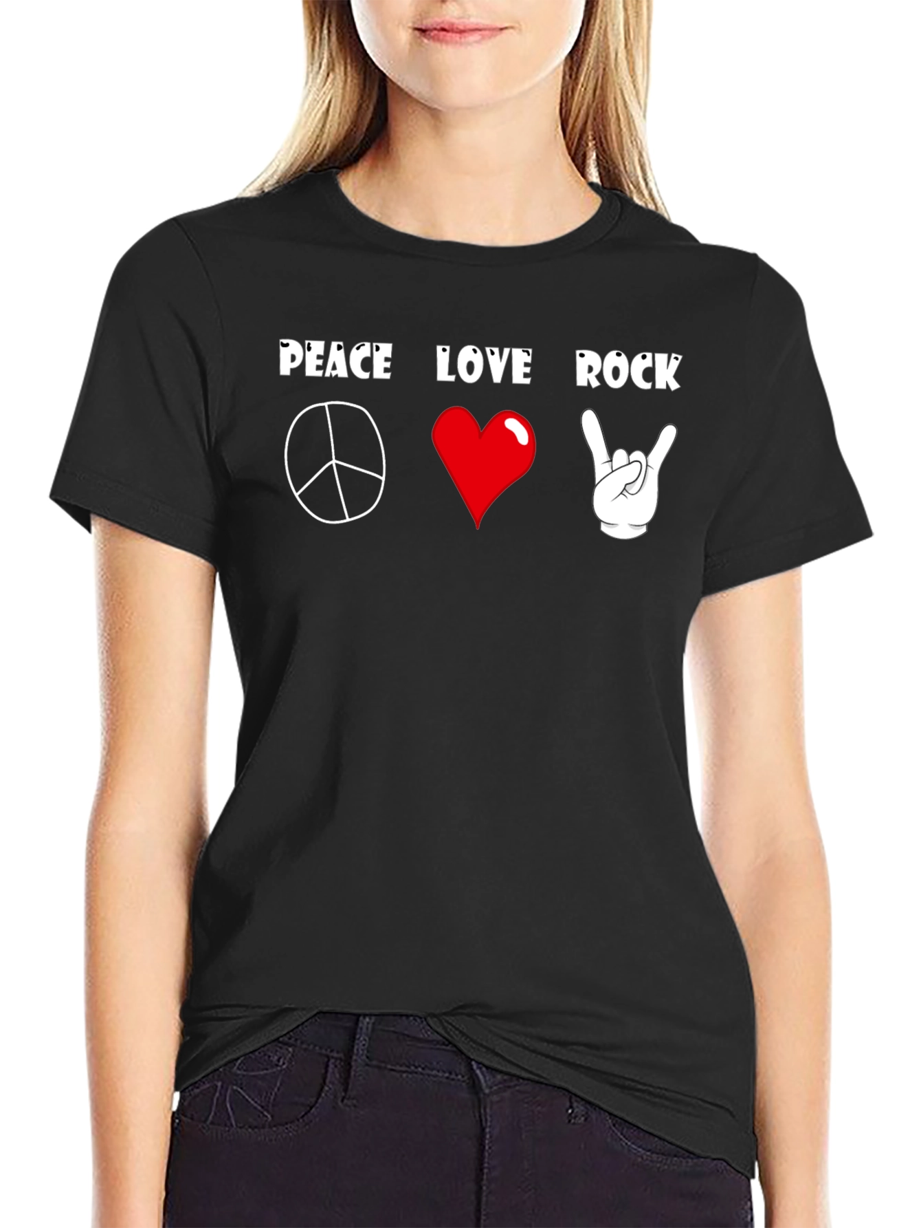 Peace Love Rock T-Shirt - Classic Graphic Tee