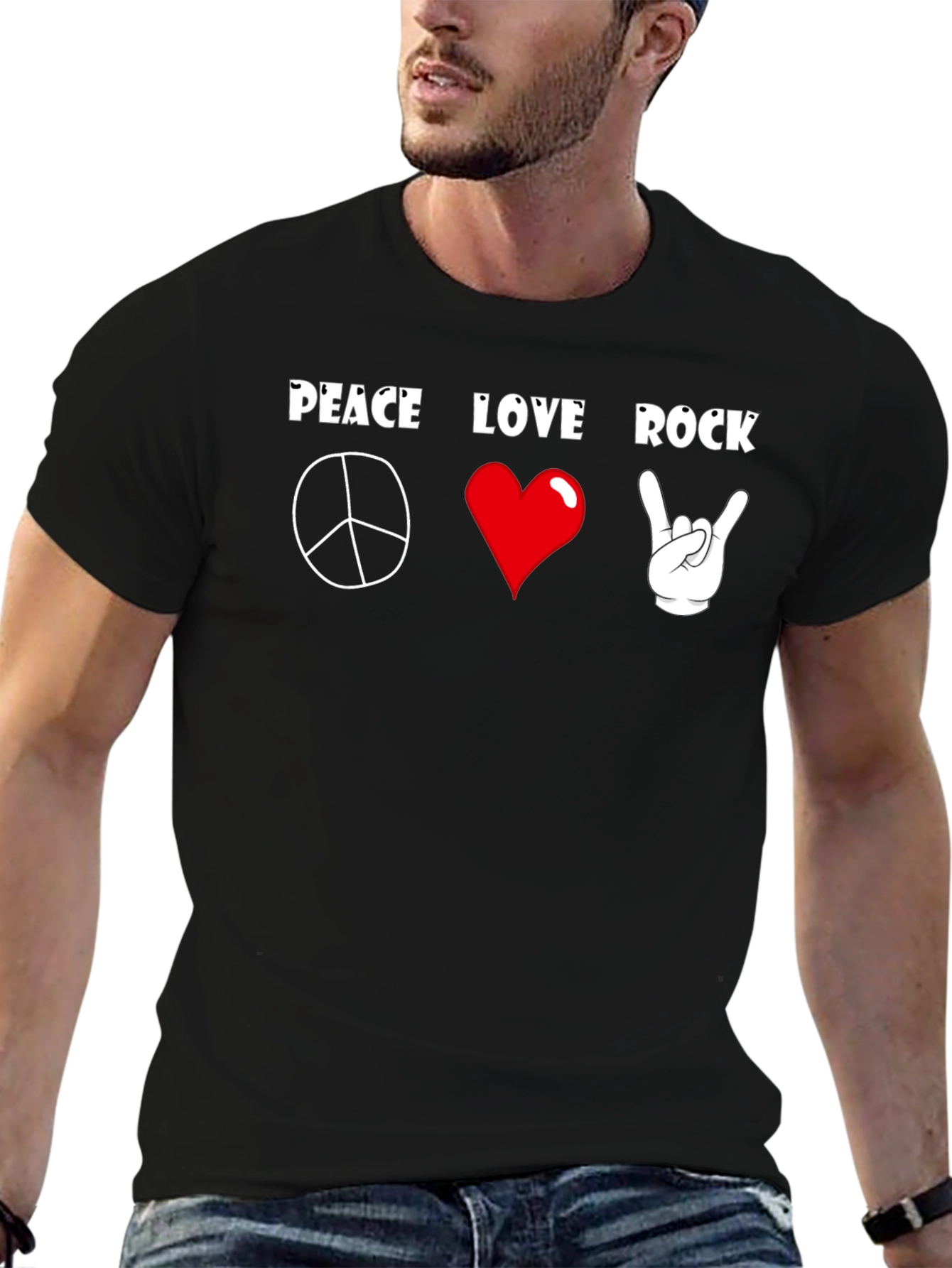 Peace Love Rock T-Shirt - Classic Graphic Tee
