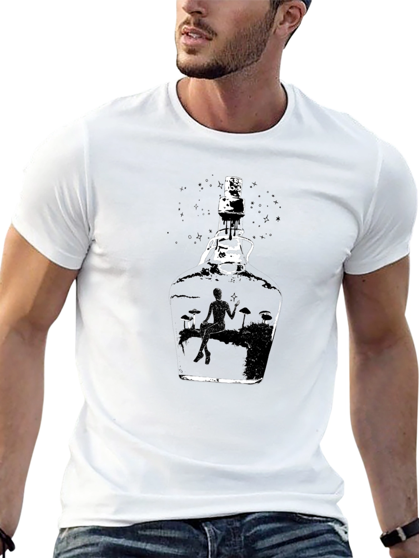 Bottle Scene Black T-Shirt