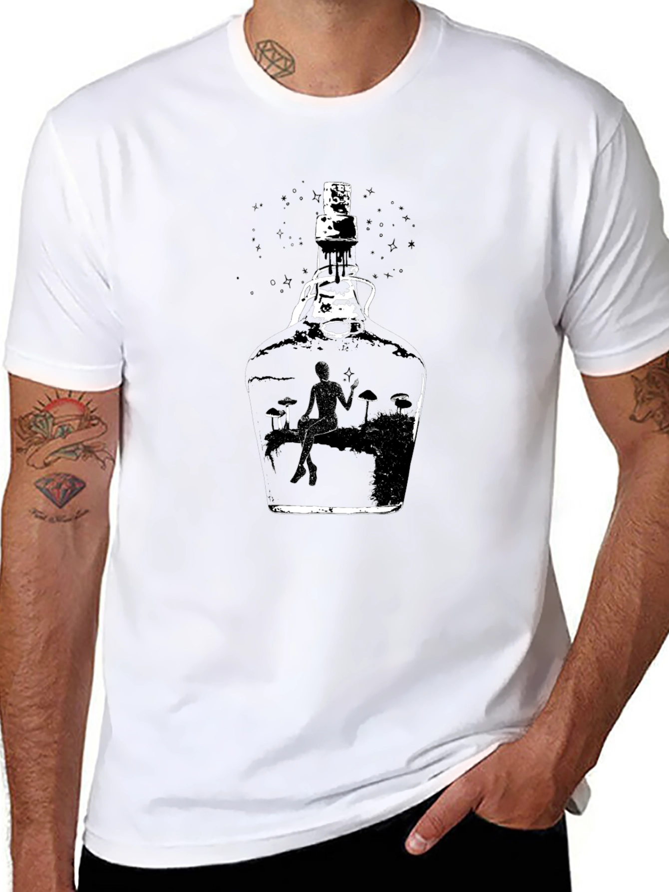 Bottle Scene Black T-Shirt