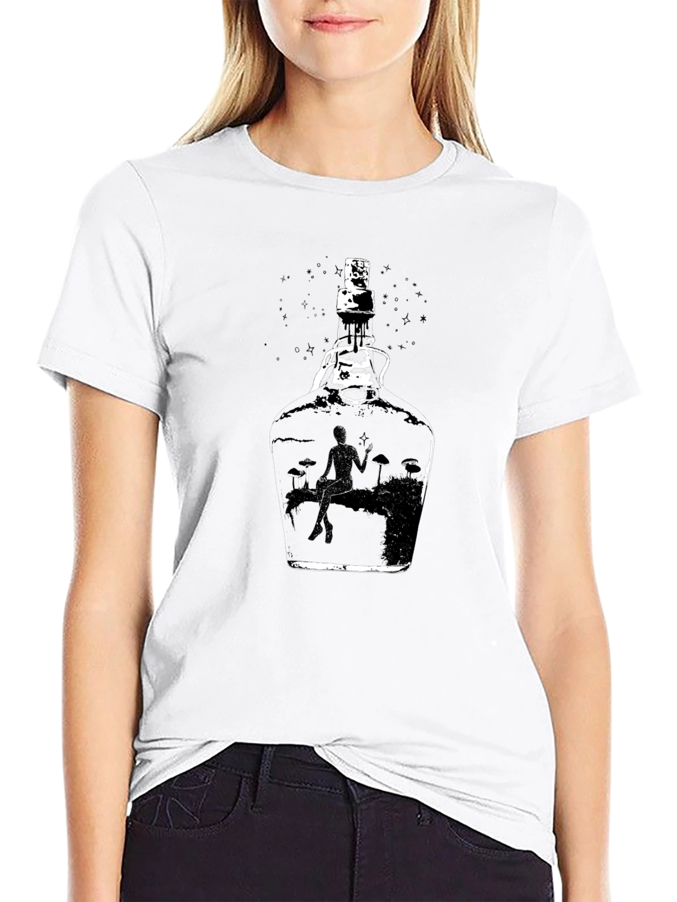 Bottle Scene Black T-Shirt