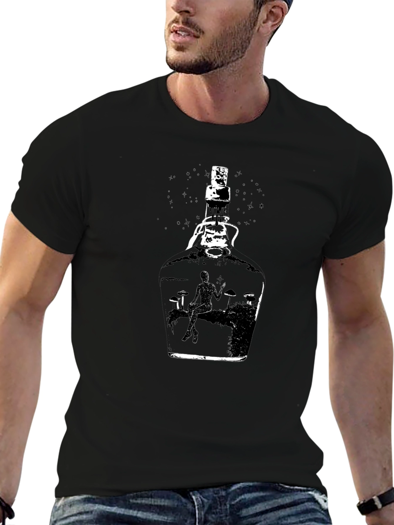 Bottle Scene Black T-Shirt