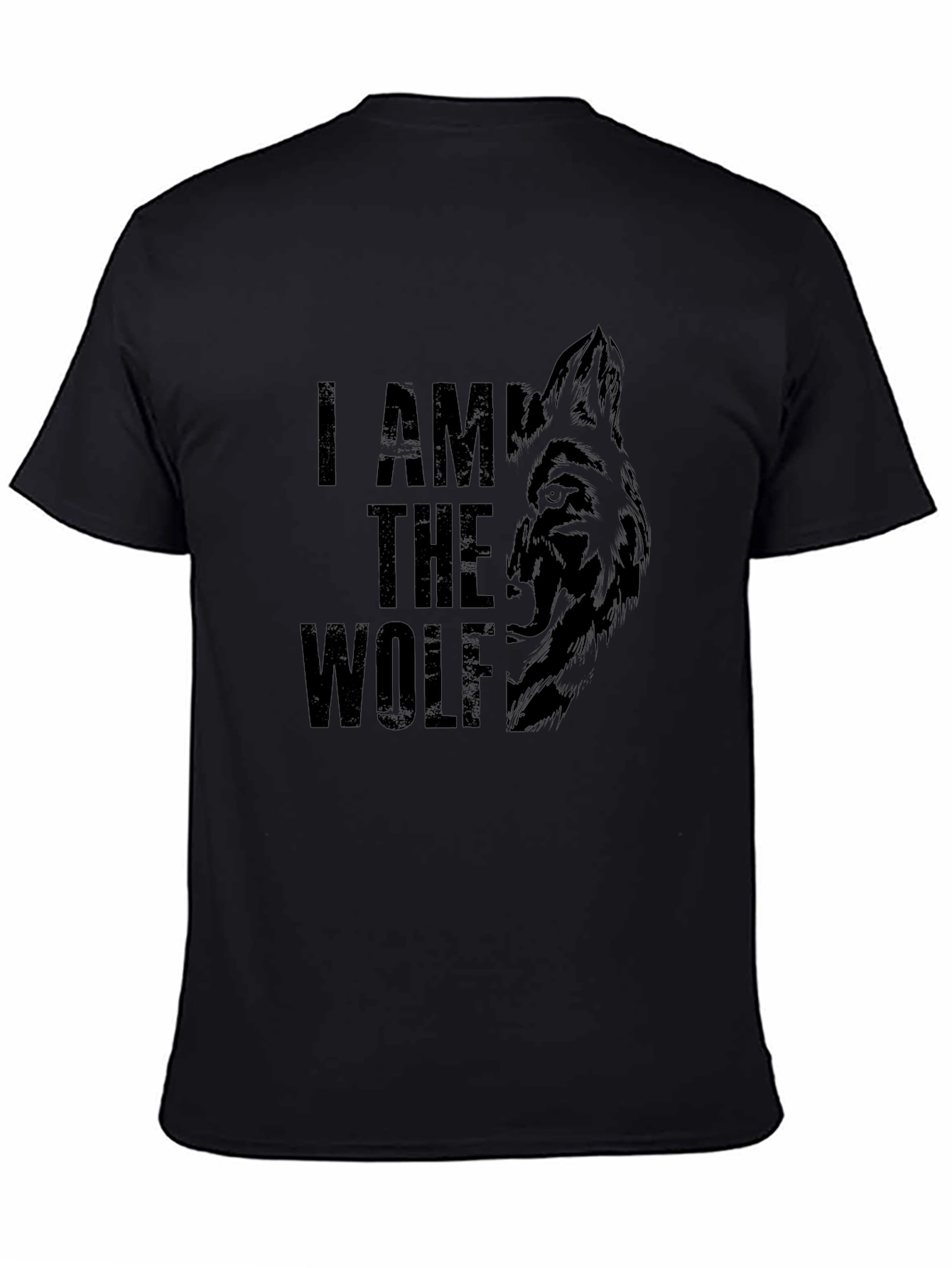 I Am The Wolf T-Shirt Black Crew Neck