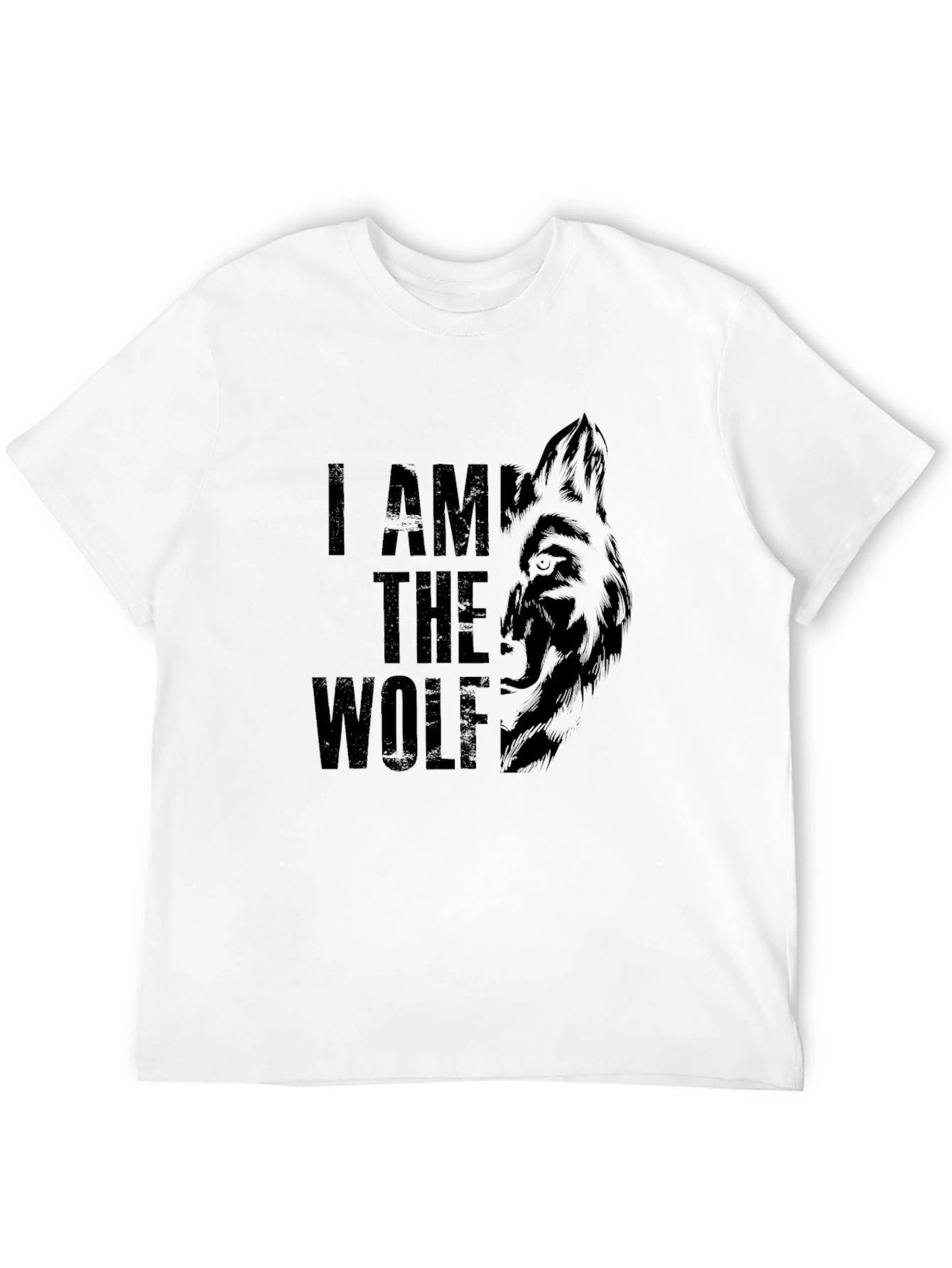 I Am The Wolf T-Shirt Black Crew Neck