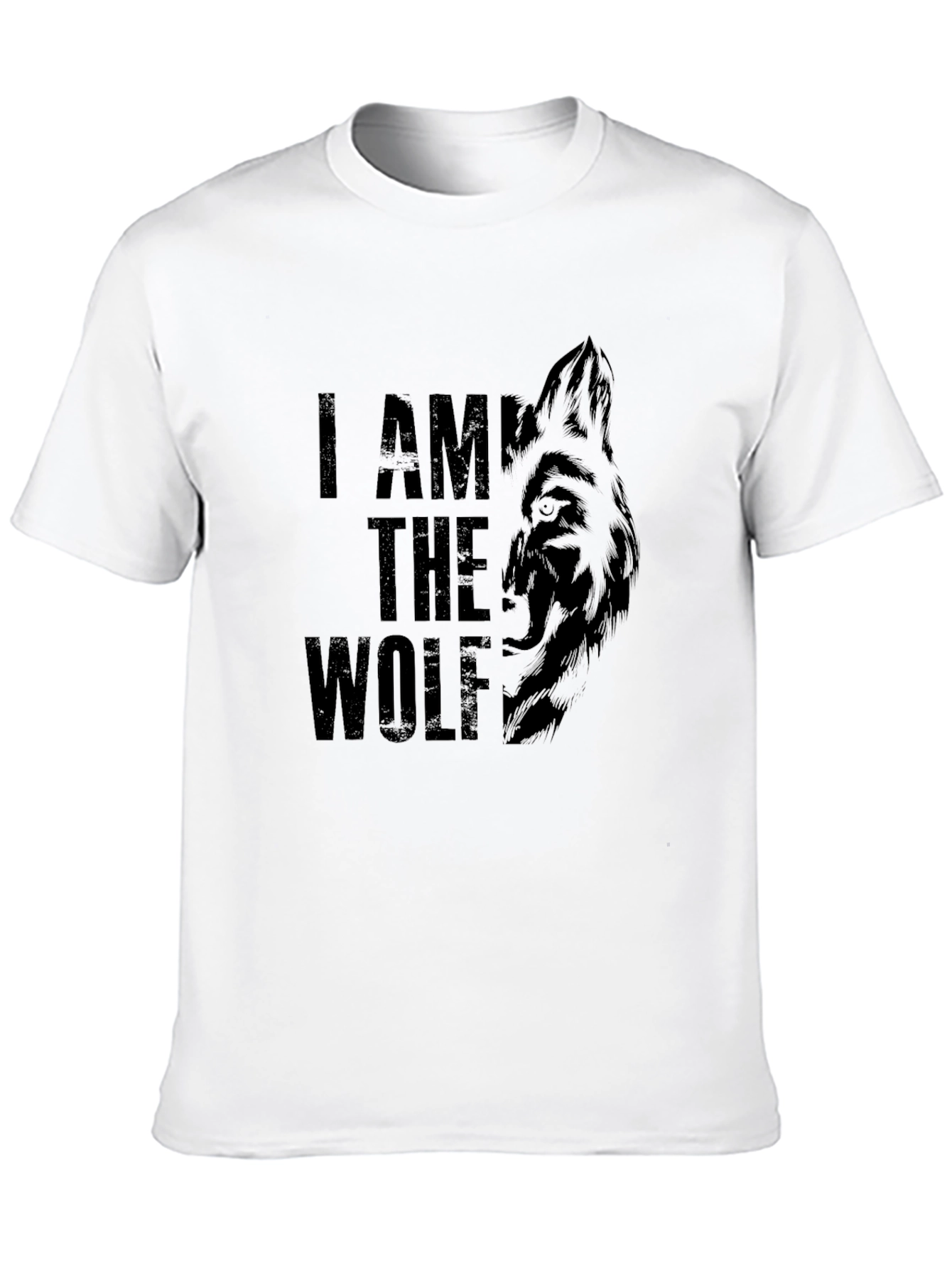 I Am The Wolf T-Shirt Black Crew Neck