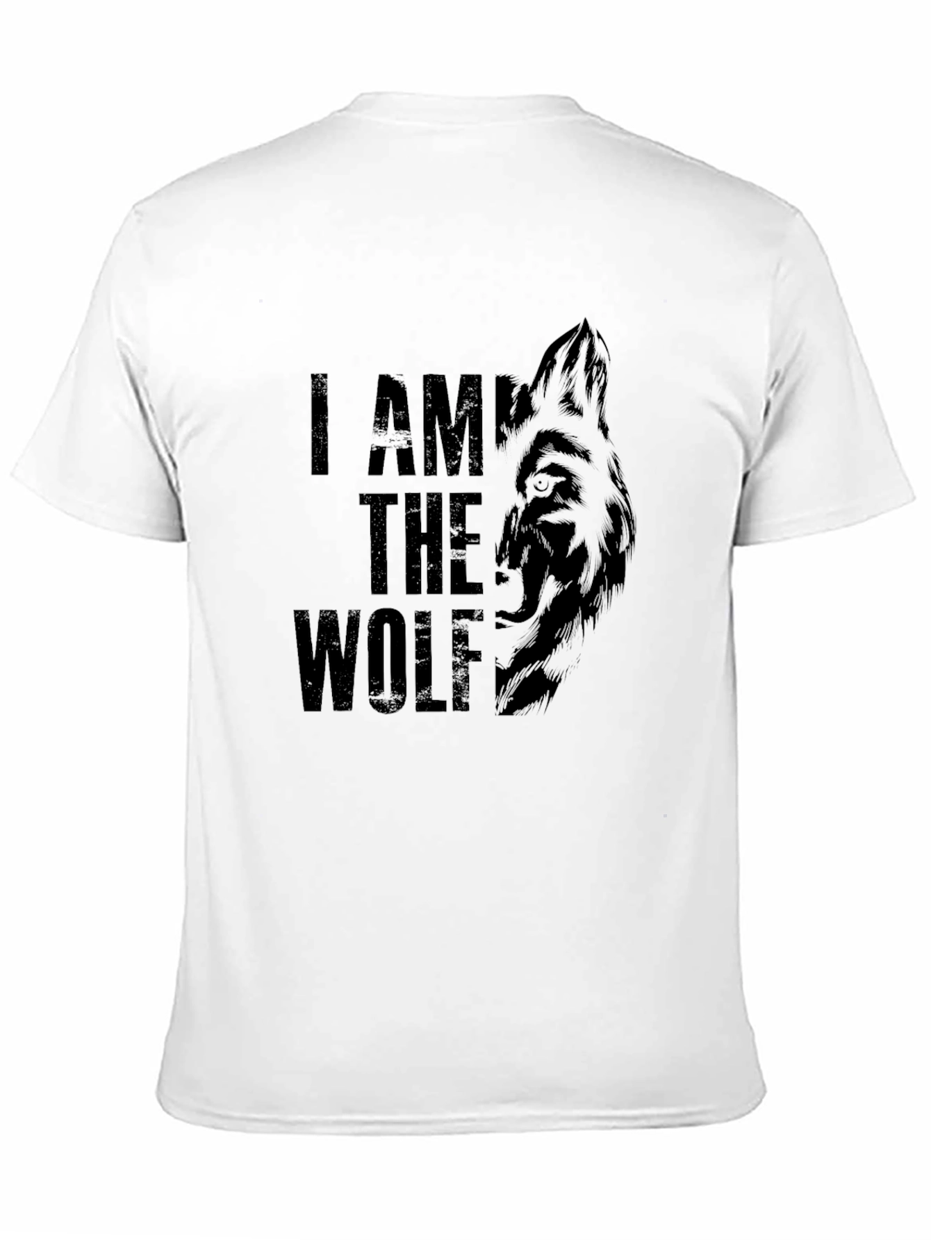 I Am The Wolf T-Shirt Black Crew Neck