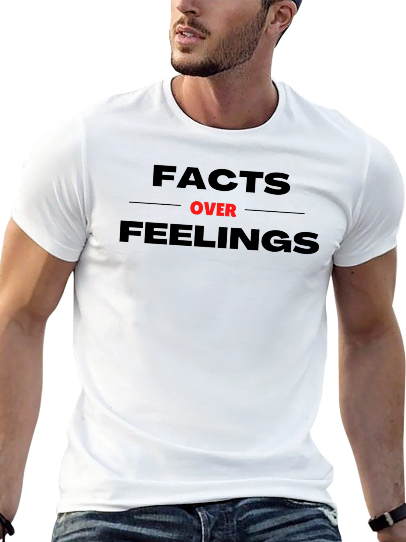 Facts Over Feelings Graphic Tee - Black