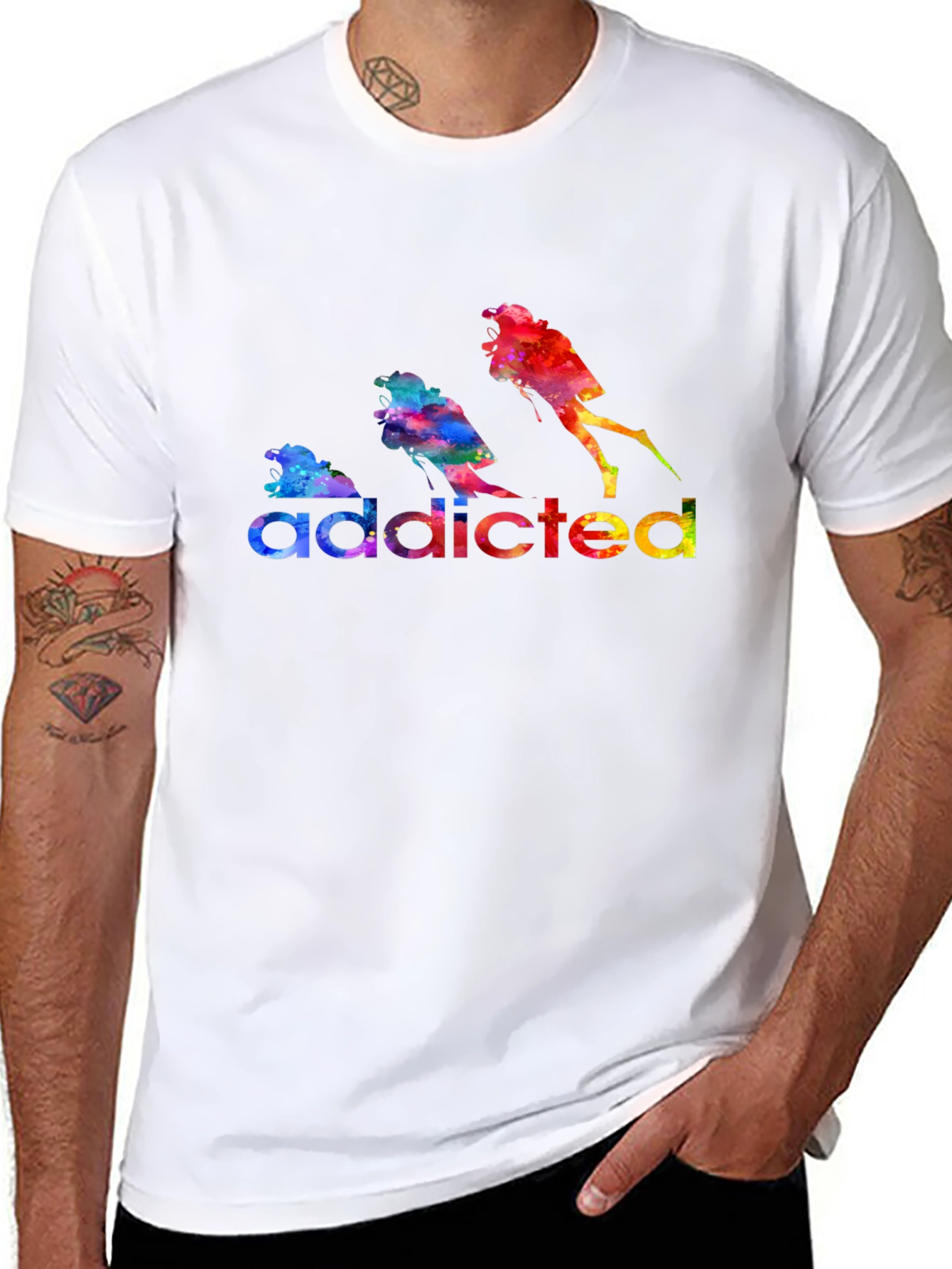 Addicted Diver Watercolor Tee