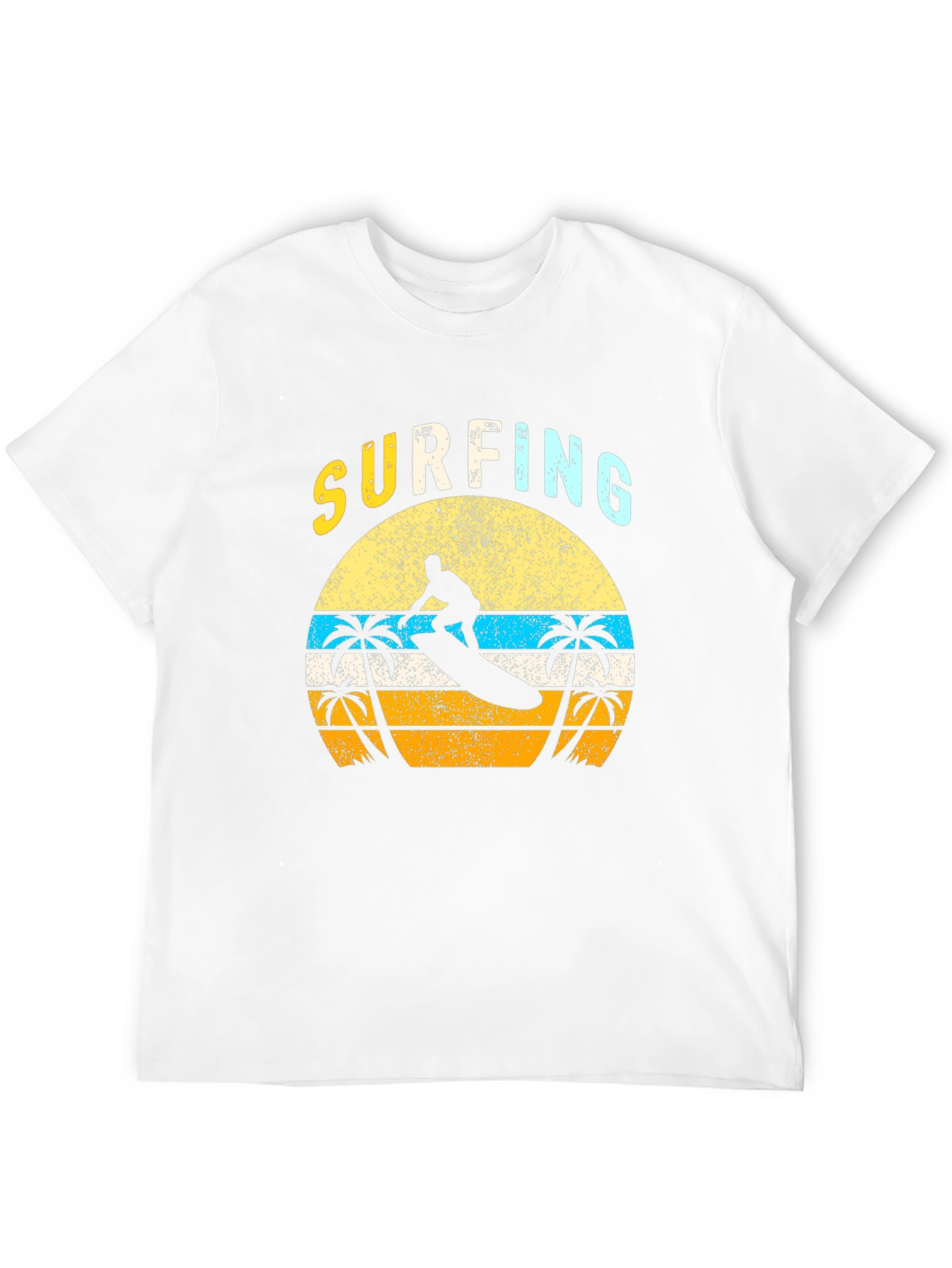 Retro Surfing Graphic T-Shirt - Black