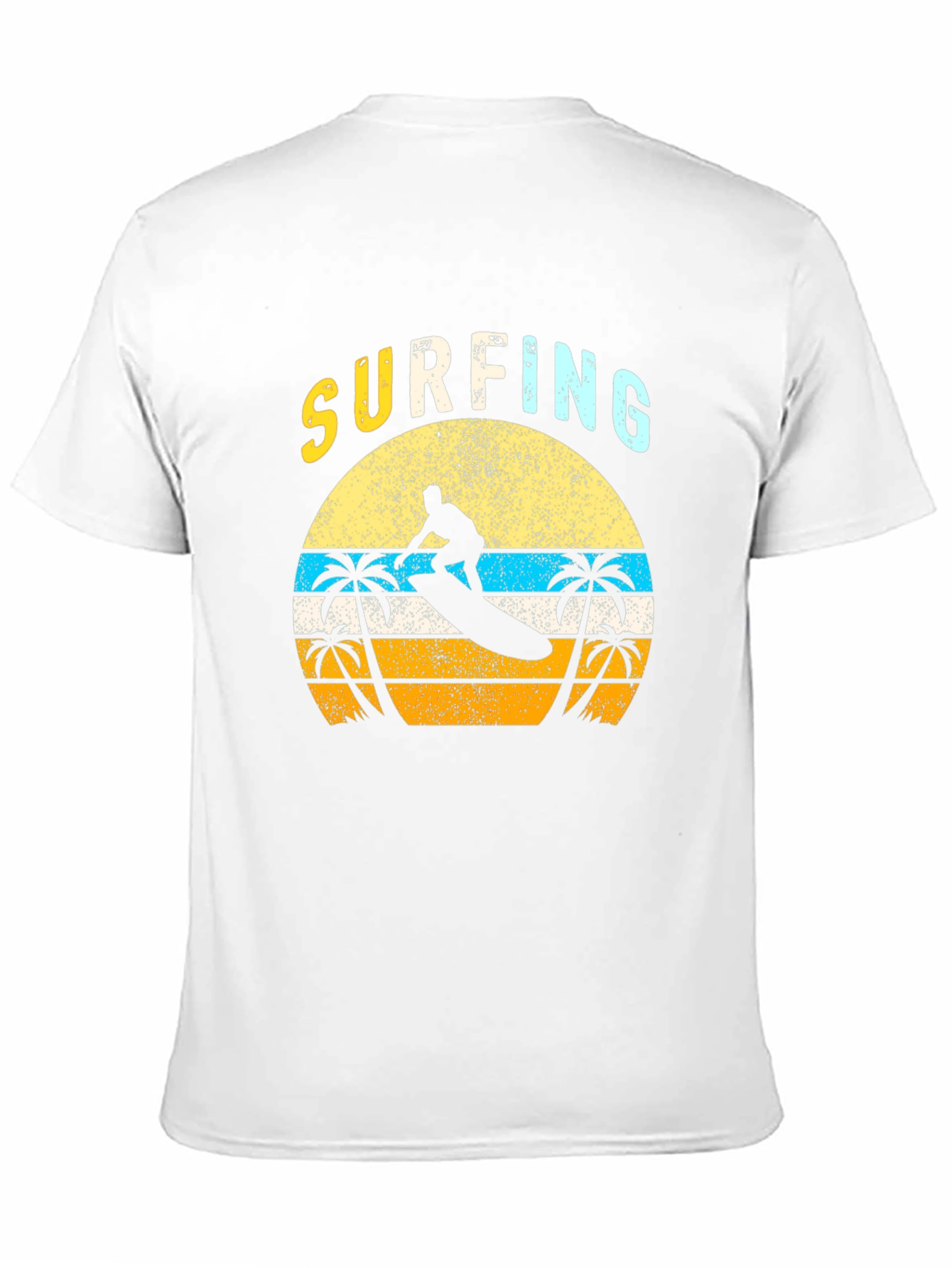 Retro Surfing Graphic T-Shirt - Black
