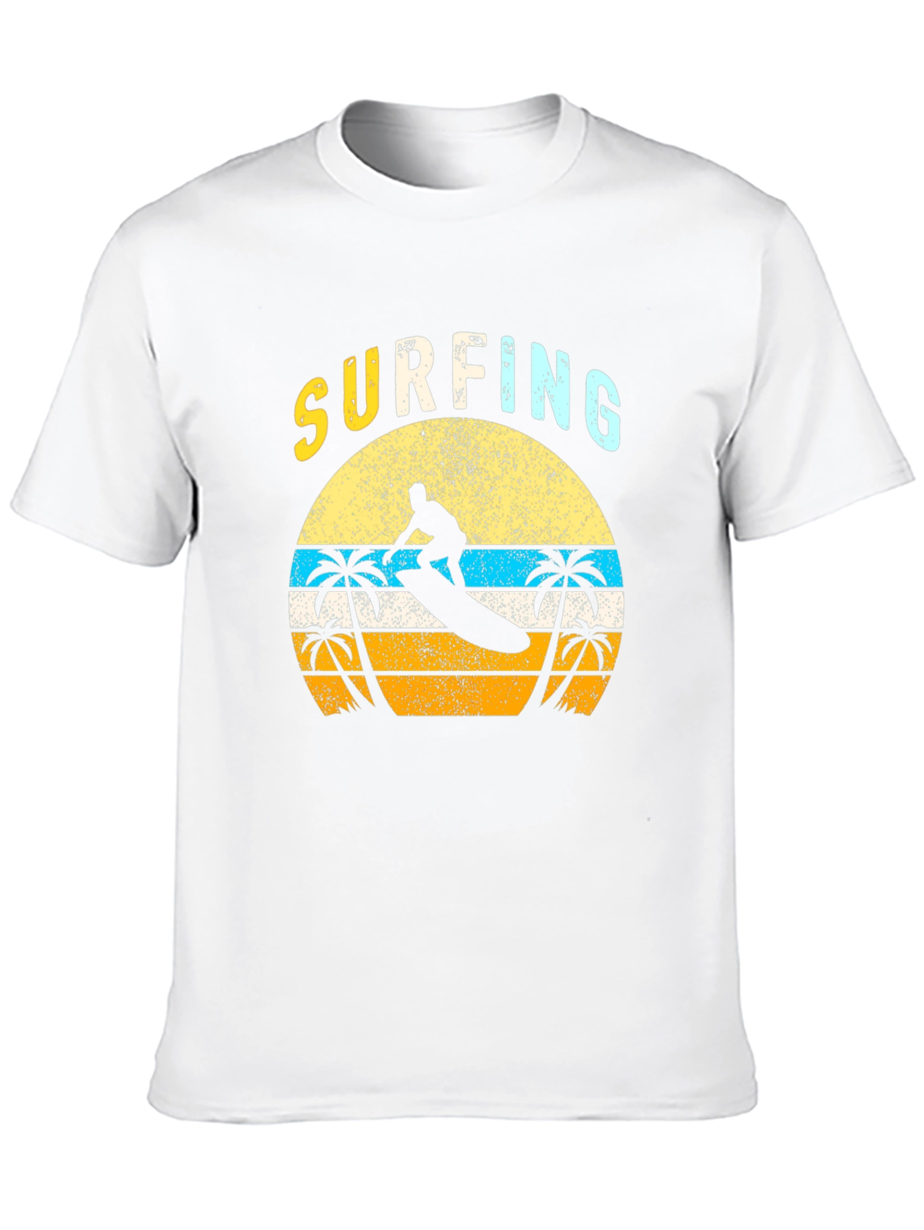 Retro Surfing Graphic T-Shirt - Black