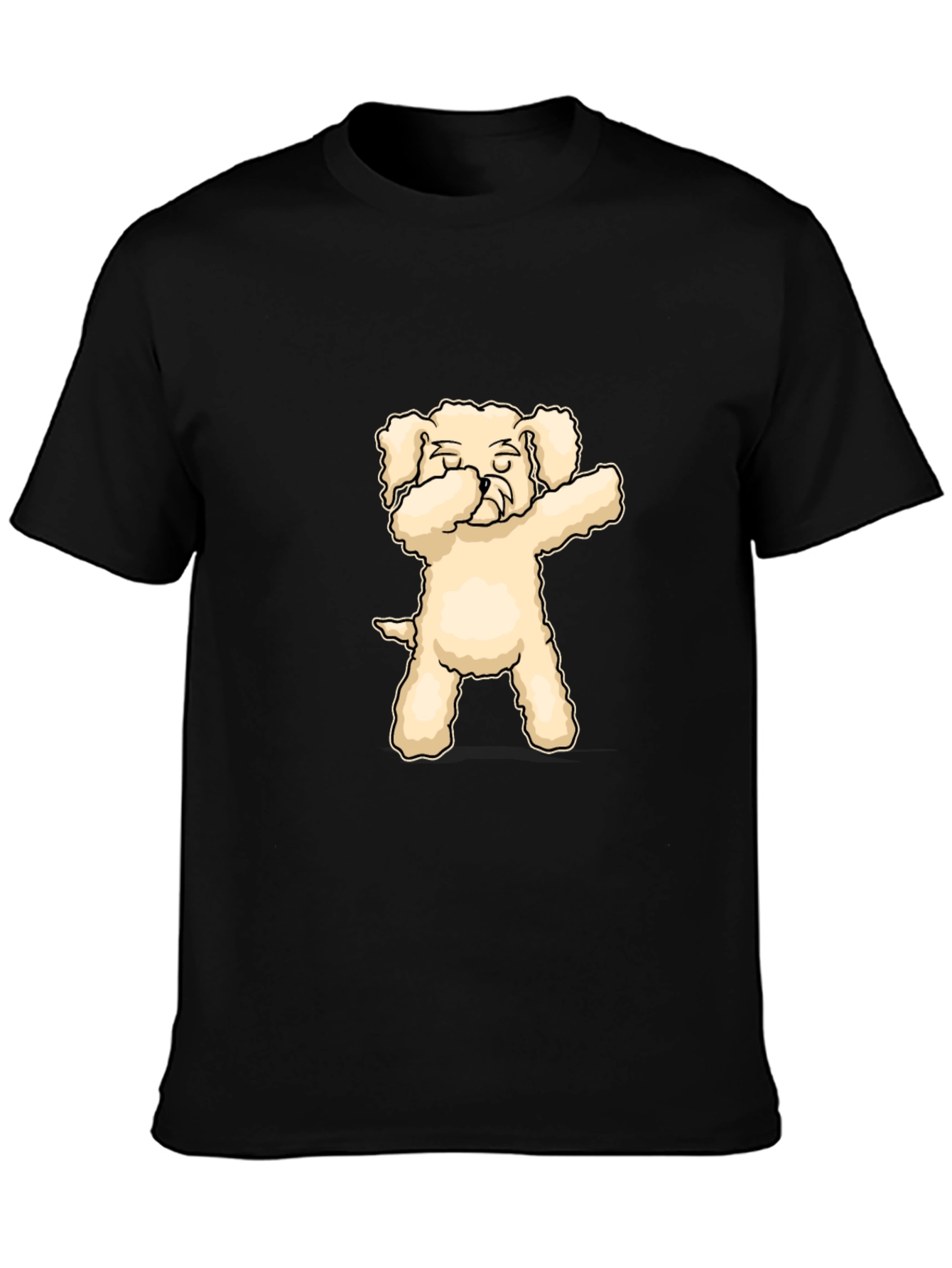 Dabbing Dog Graphic T-Shirt - Black