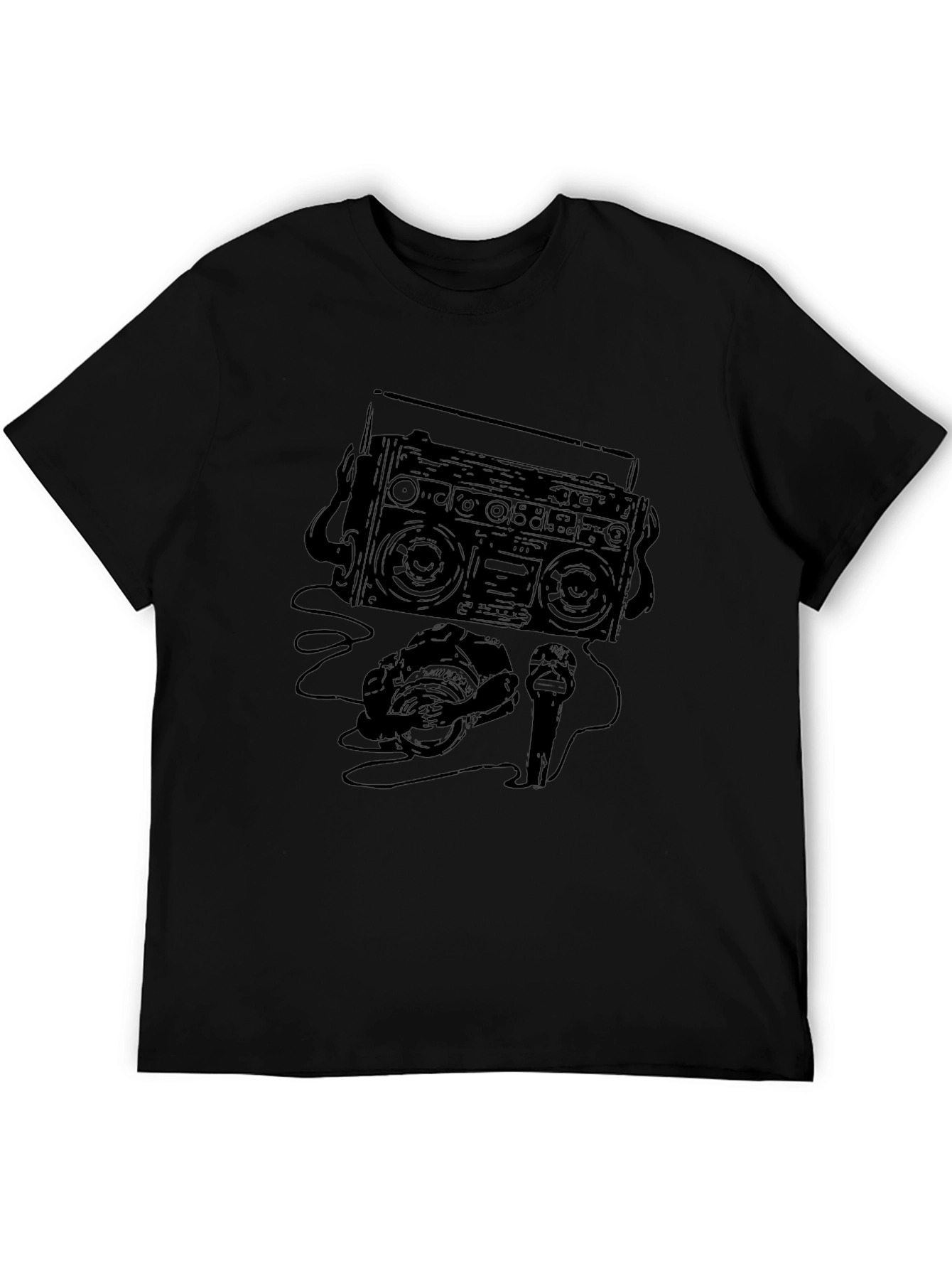 Retro Boombox Graphic T-Shirt - Classic Style