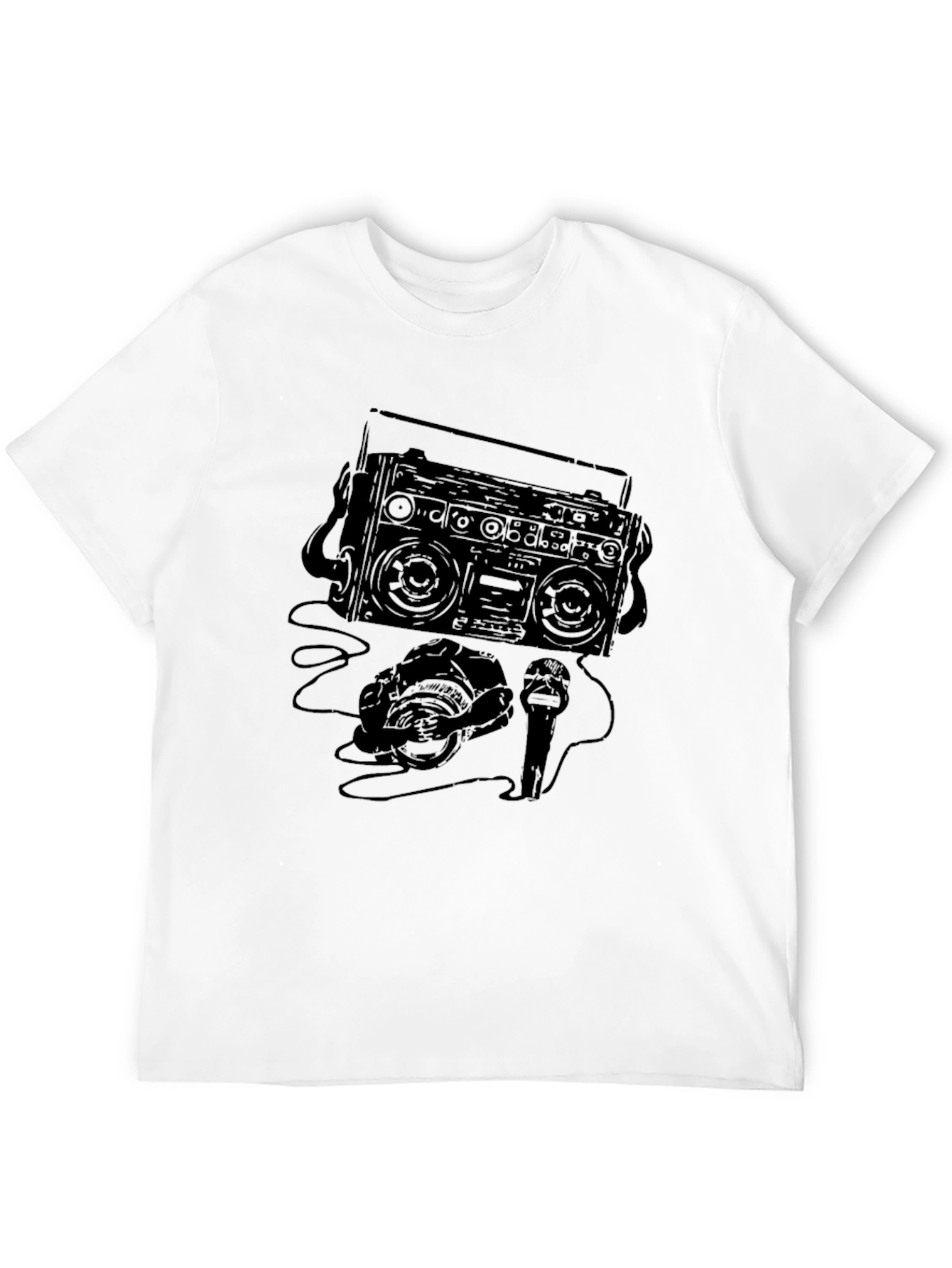 Retro Boombox Graphic T-Shirt - Classic Style