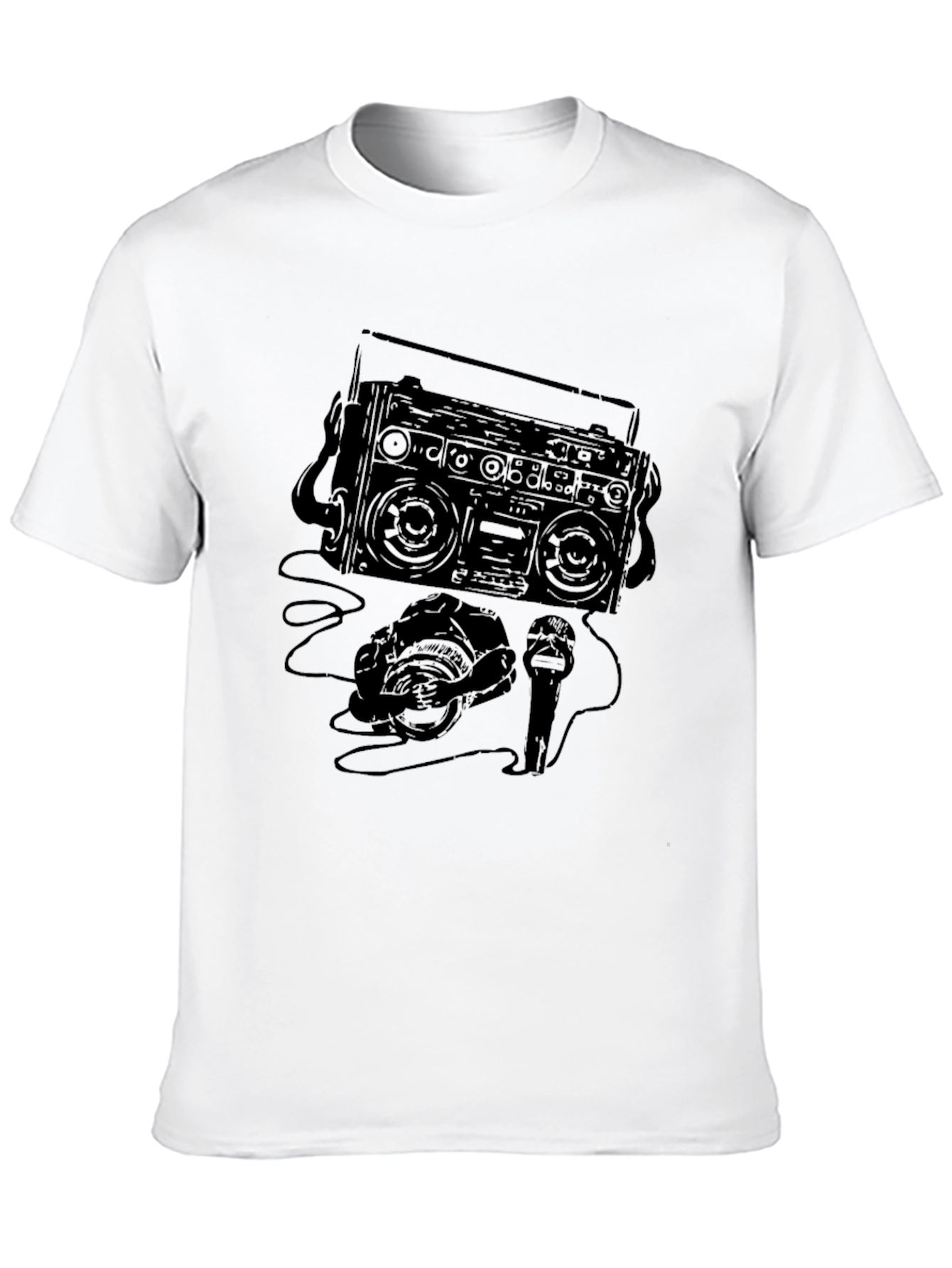 Retro Boombox Graphic T-Shirt - Classic Style