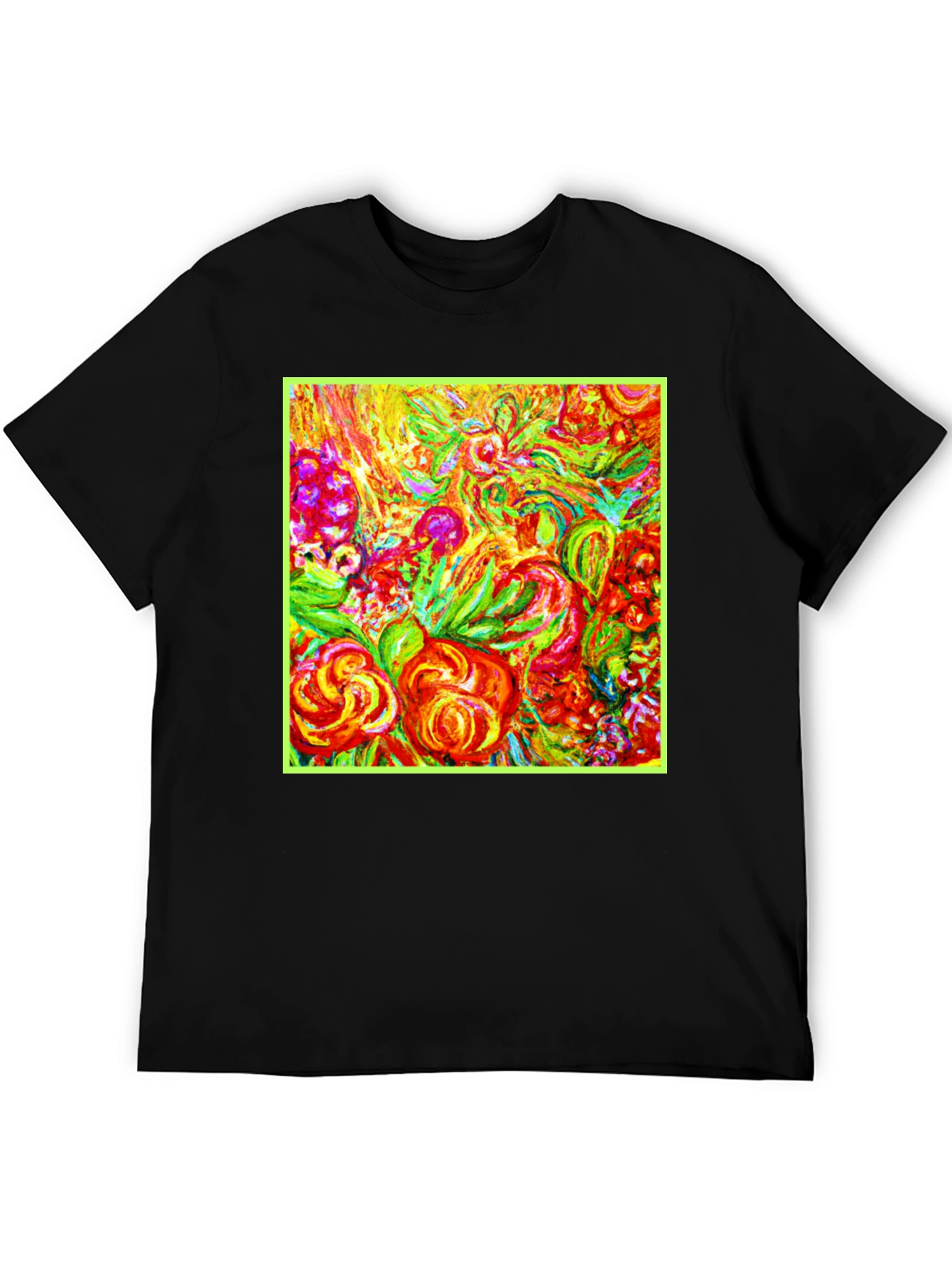 Vibrant Floral Art Print T-Shirt - Unique Design