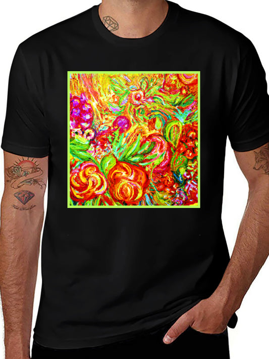 Vibrant Floral Art Print T-Shirt - Unique Design