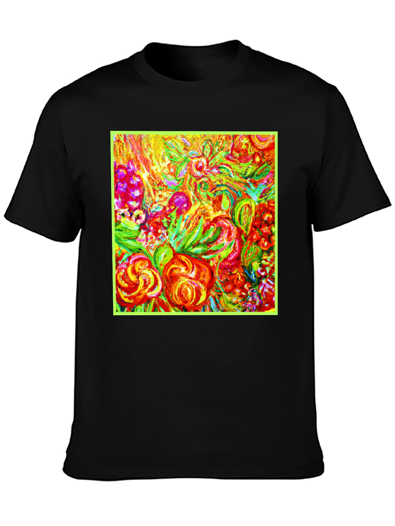 Vibrant Floral Art Print T-Shirt - Unique Design
