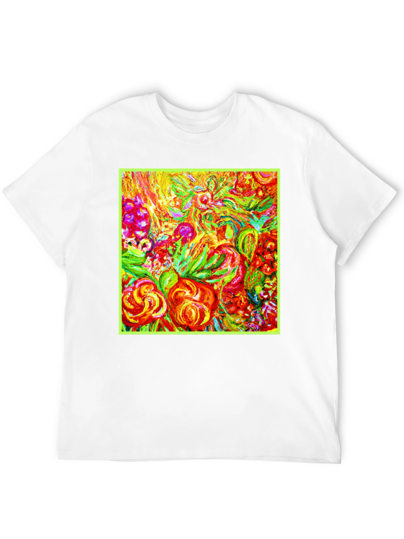 Vibrant Floral Art Print T-Shirt - Unique Design