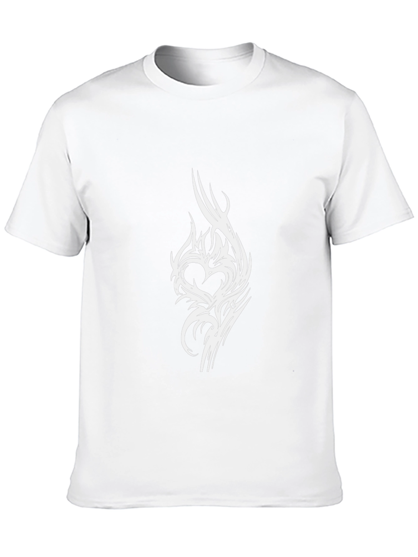 Black Tee with Tribal Heart Design