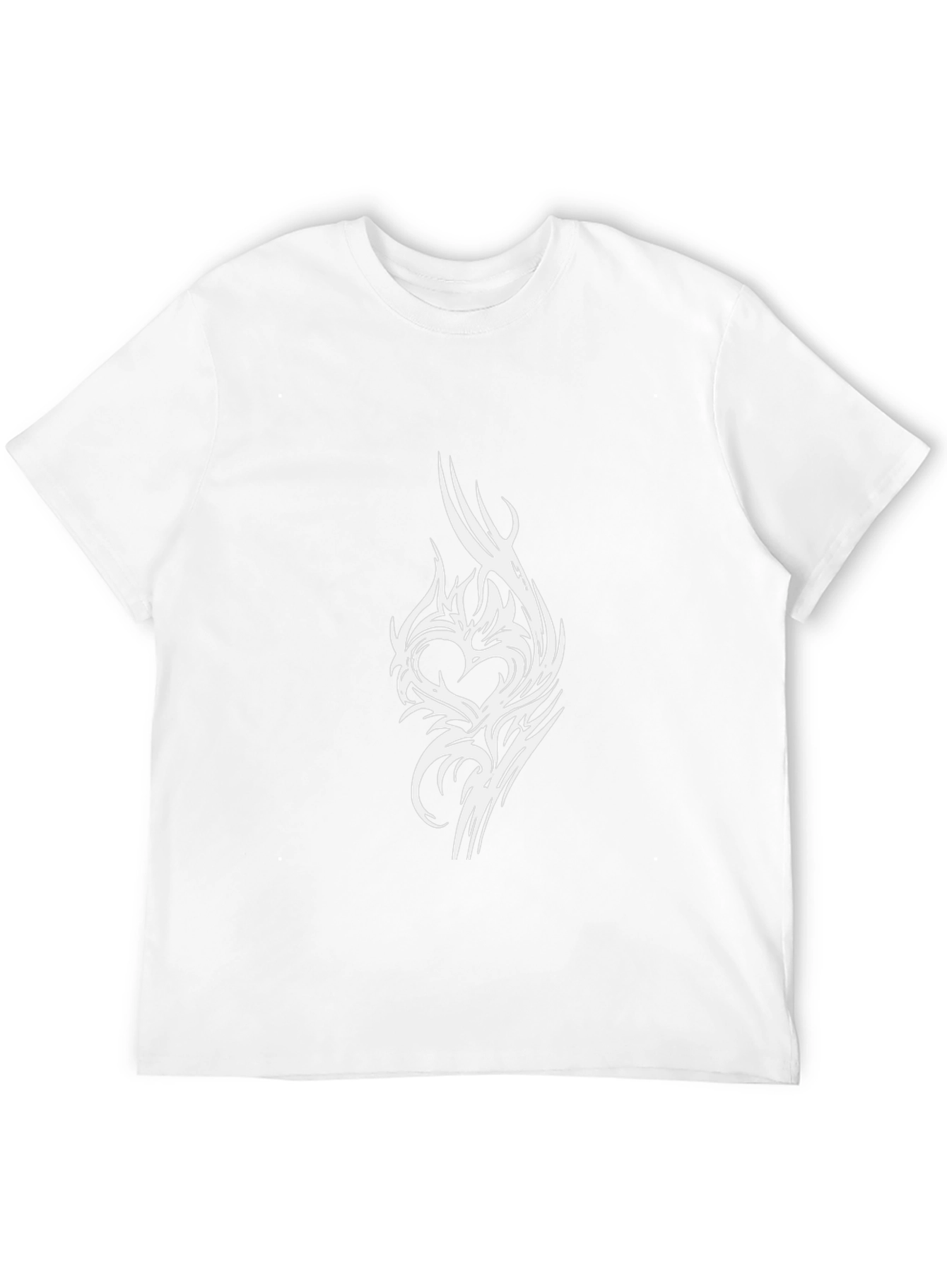 Black Tee with Tribal Heart Design