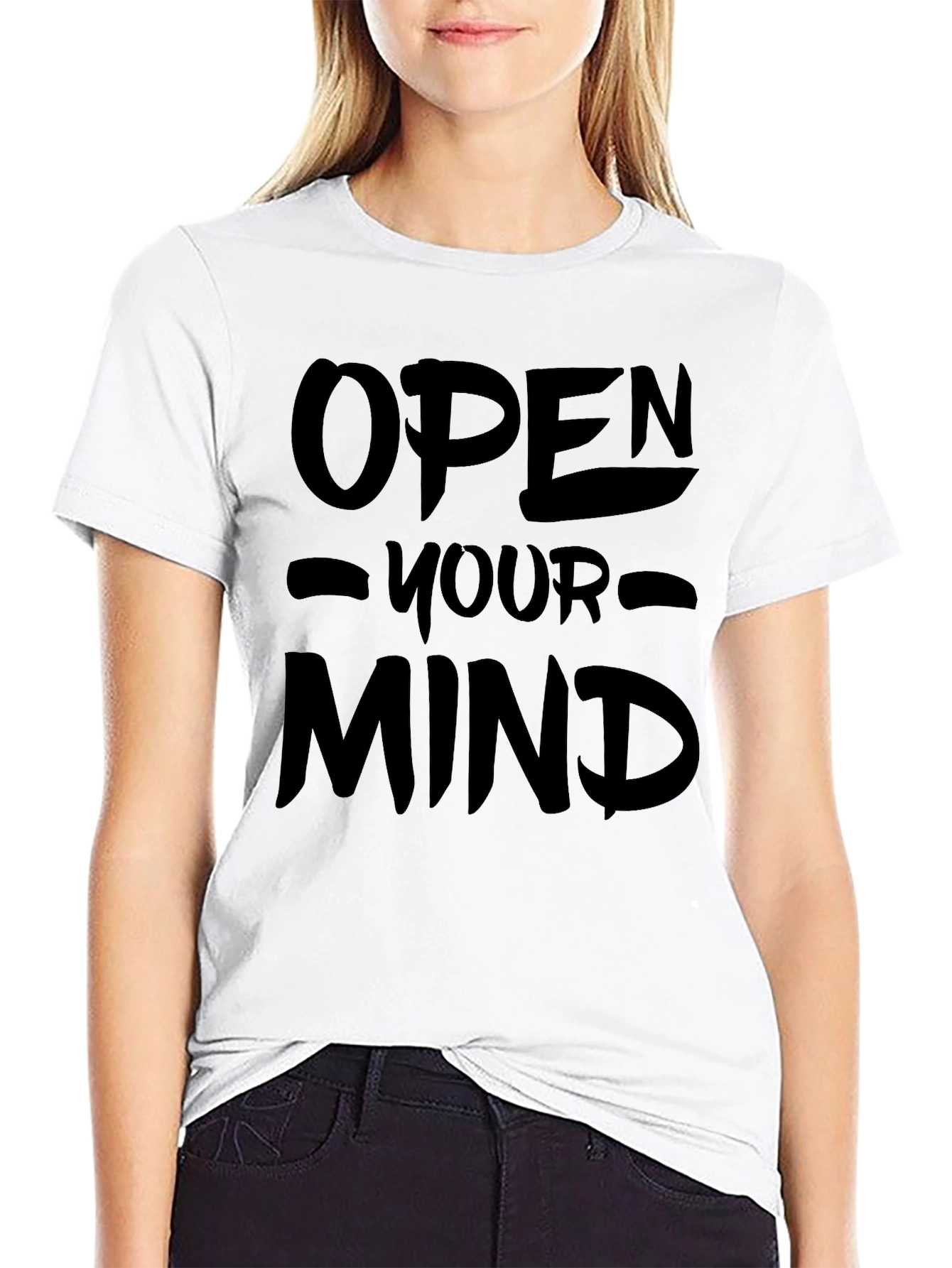 Open Your Mind Graphic T-Shirt - Black