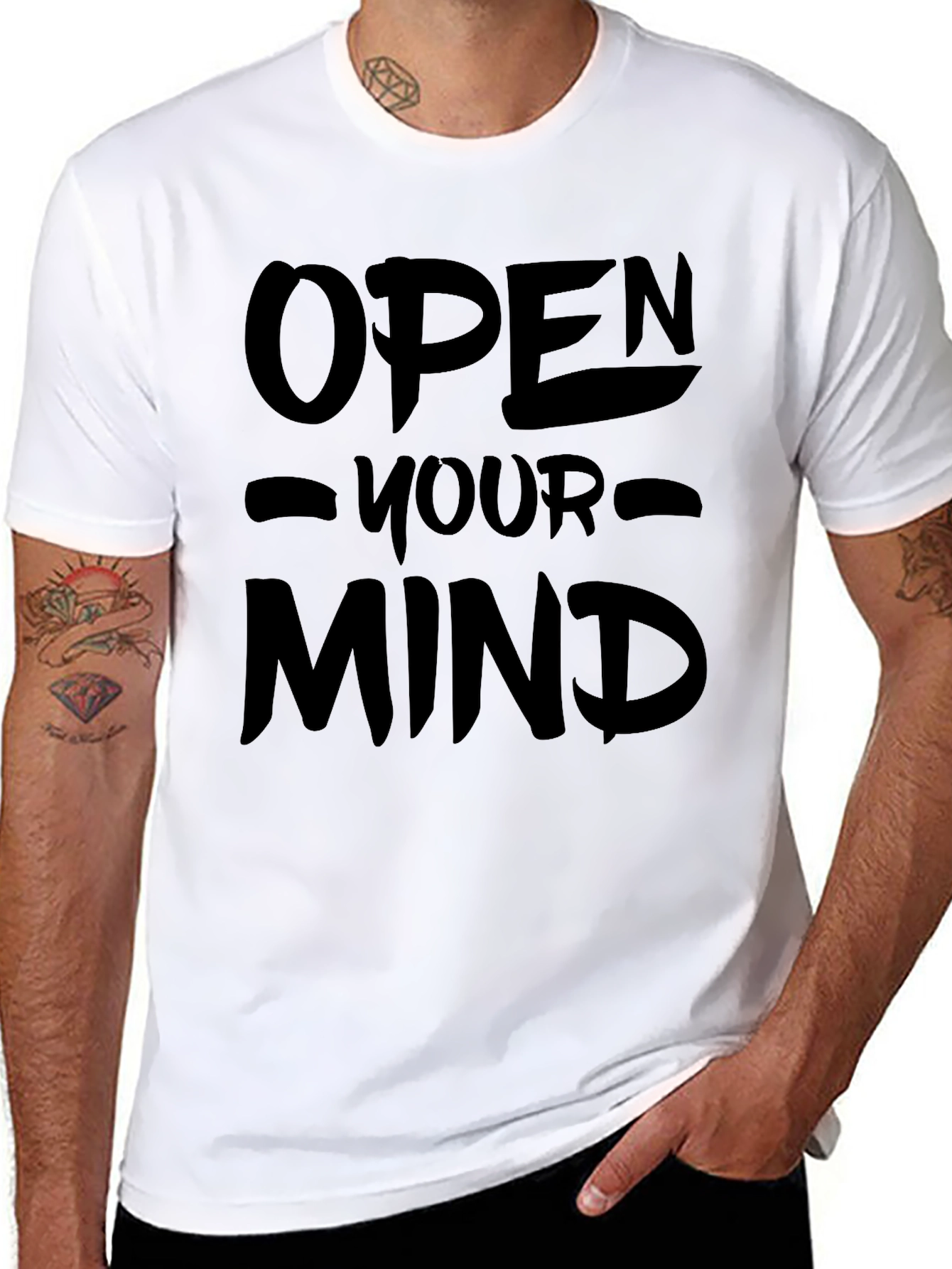 Open Your Mind Graphic T-Shirt - Black