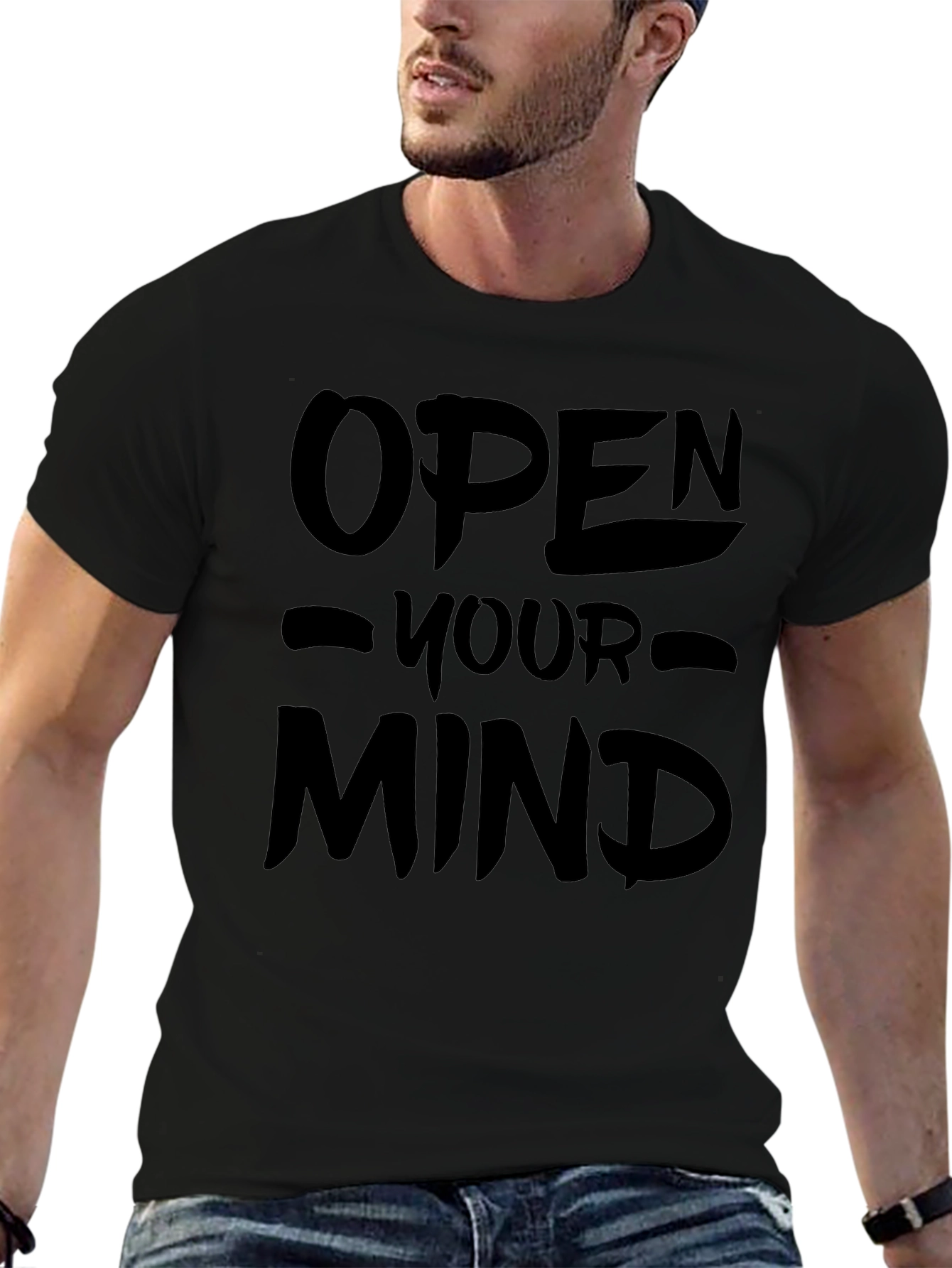 Open Your Mind Graphic T-Shirt - Black
