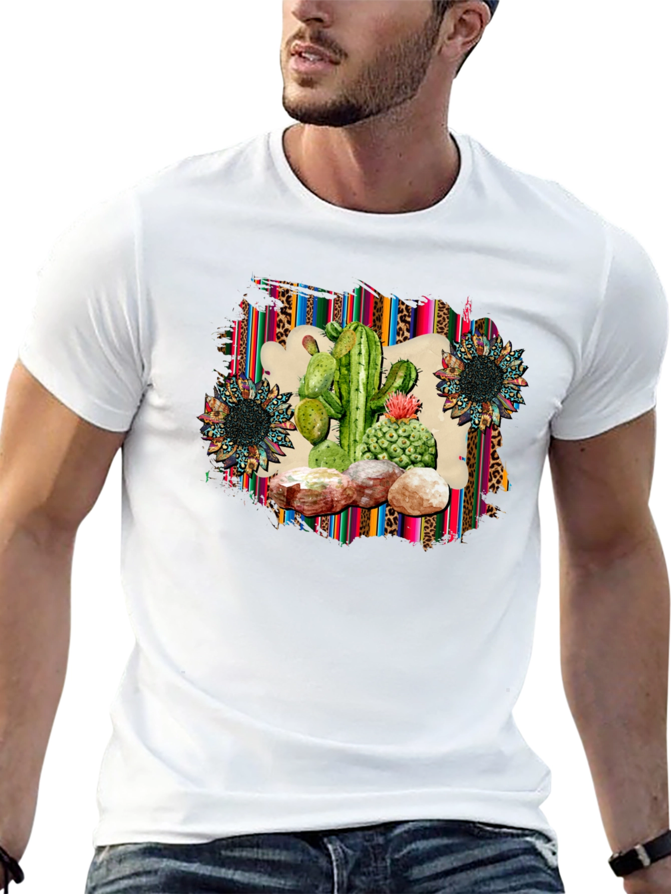 Cactus & Sunflower Graphic Print Tee