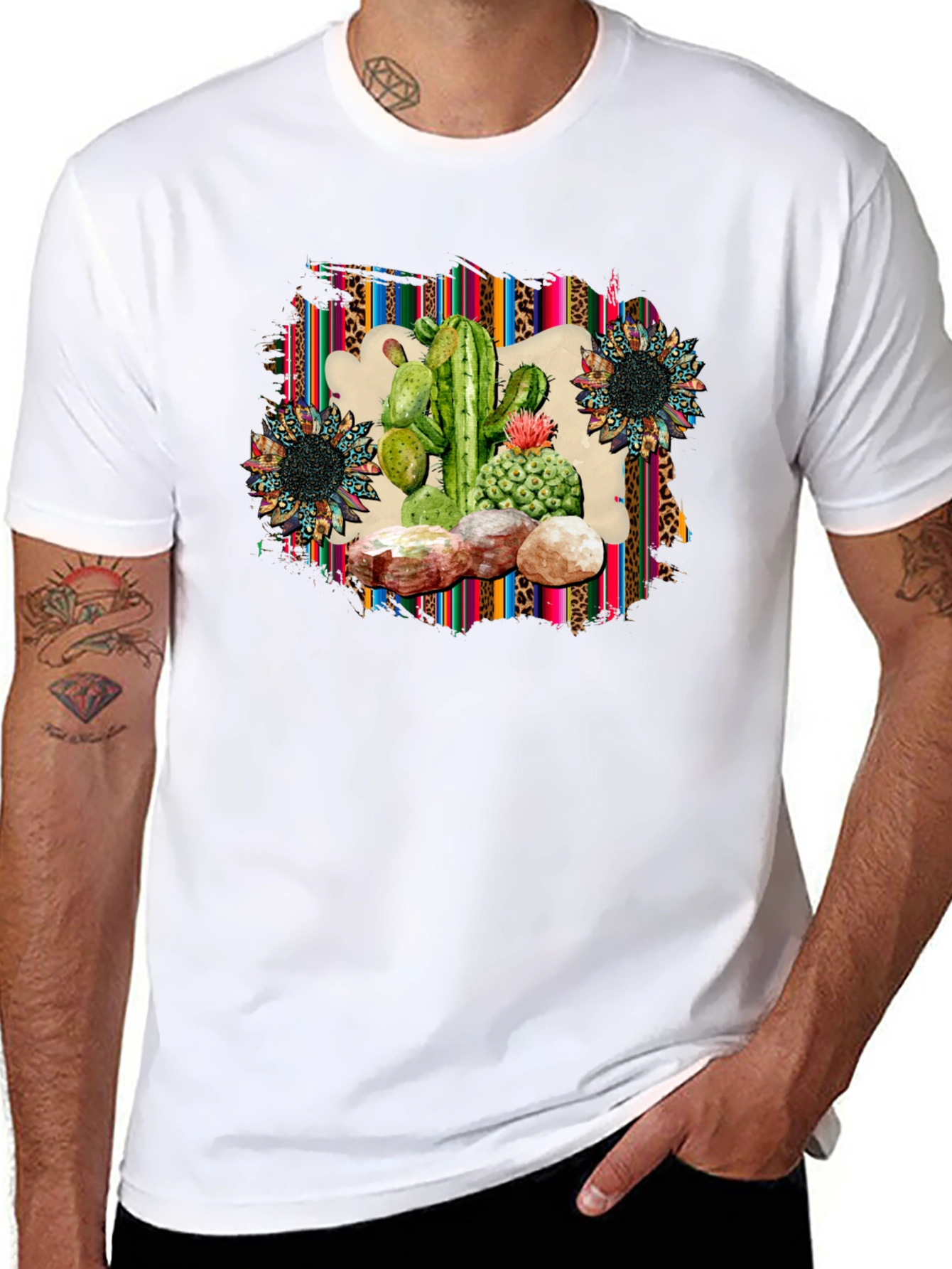 Cactus & Sunflower Graphic Print Tee