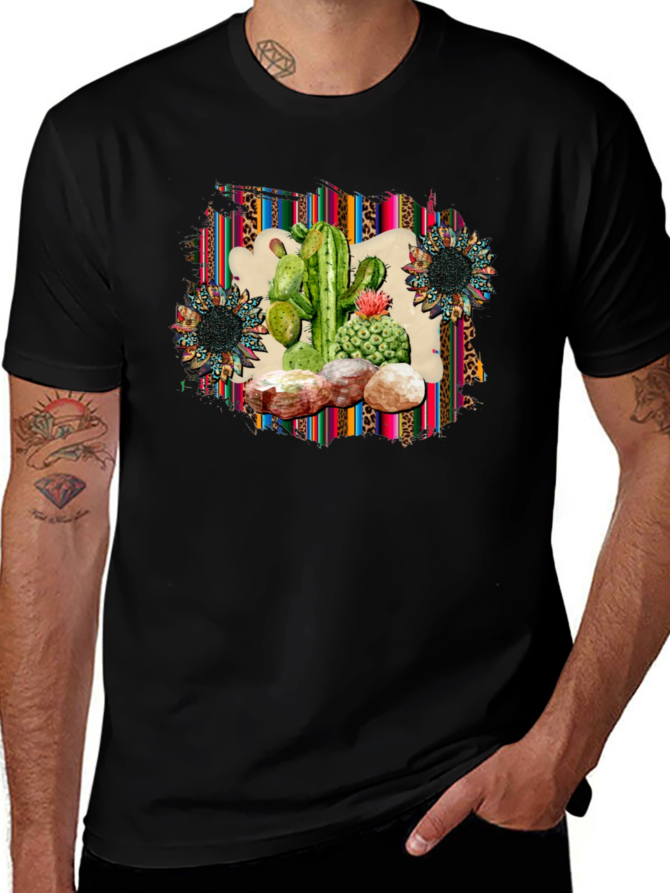 Cactus & Sunflower Graphic Print Tee