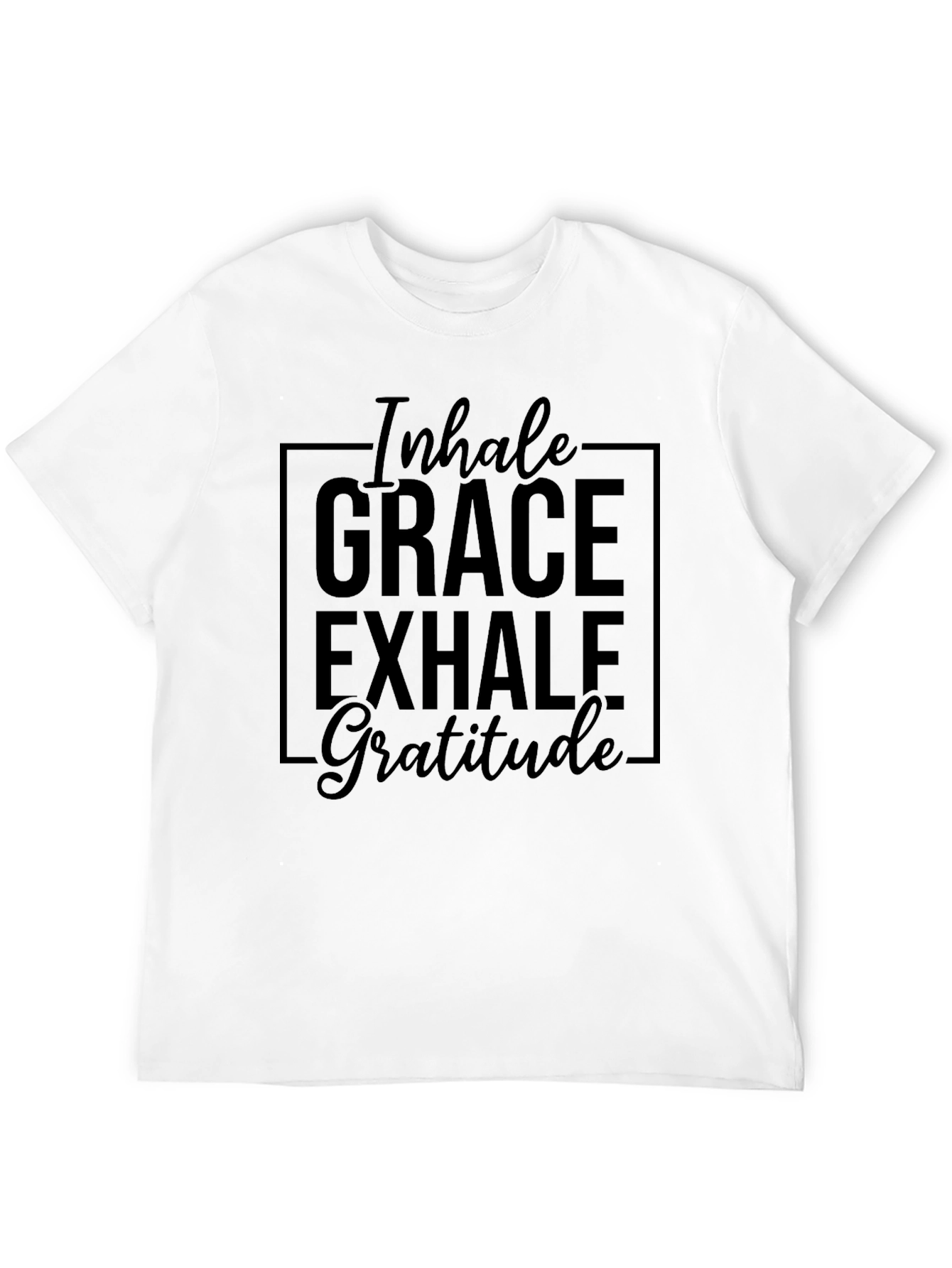 Inhale Grace Exhale Gratitude Black T-Shirt
