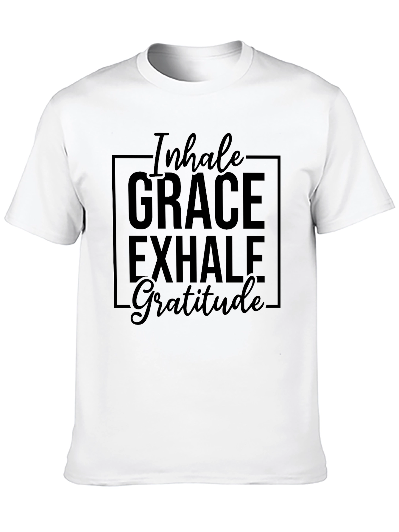Inhale Grace Exhale Gratitude Black T-Shirt