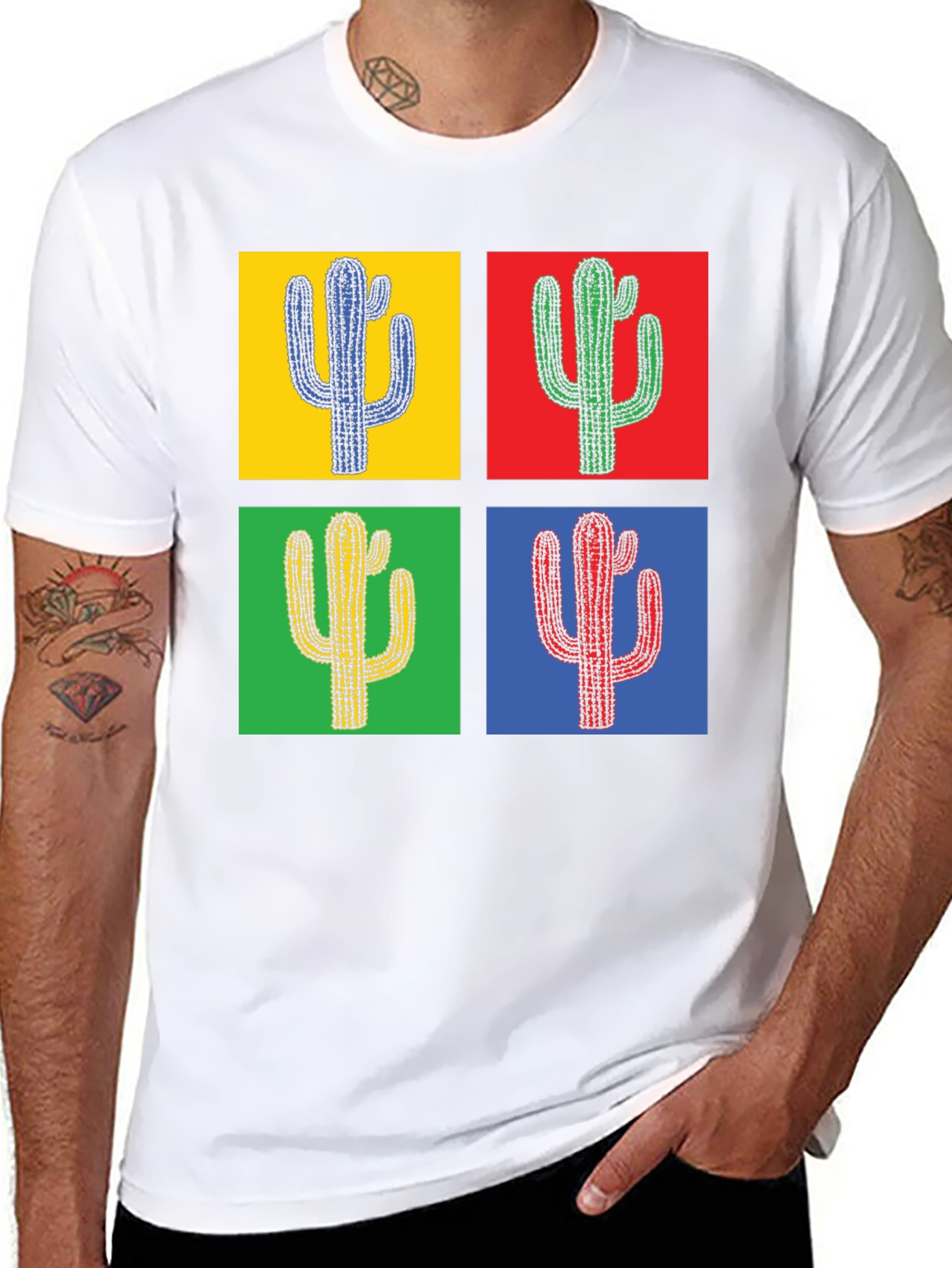 Pop Art Cactus Tee - Stylish Graphic T-Shirt
