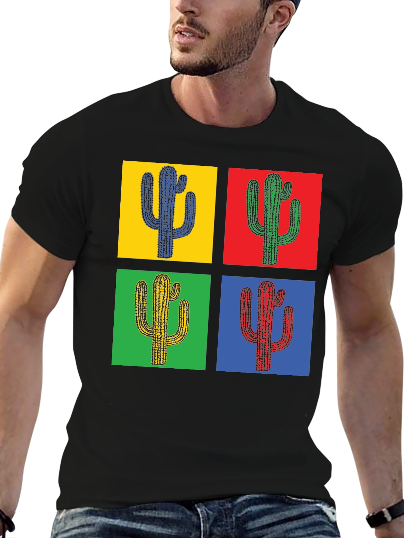 Pop Art Cactus Tee - Stylish Graphic T-Shirt