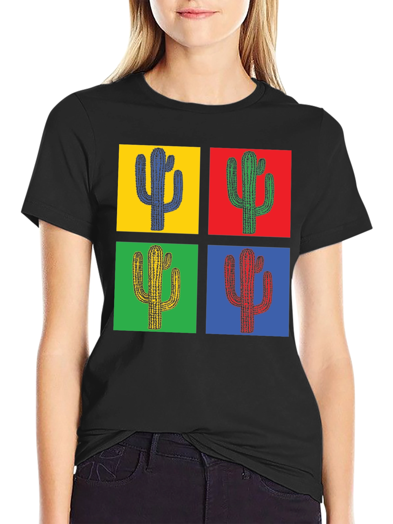 Pop Art Cactus Tee - Stylish Graphic T-Shirt